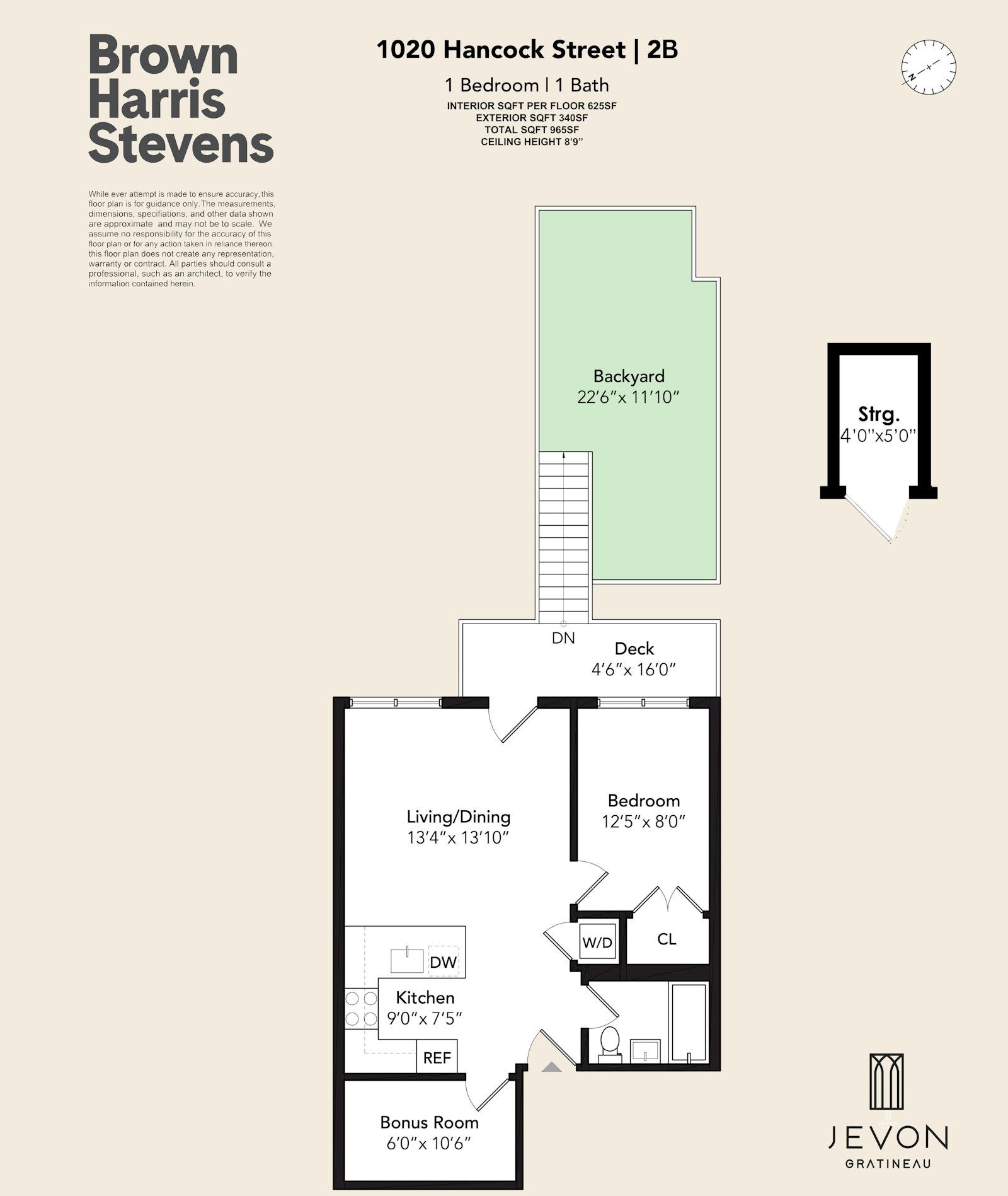 Floorplan for 1020 Hancock Street, 2B