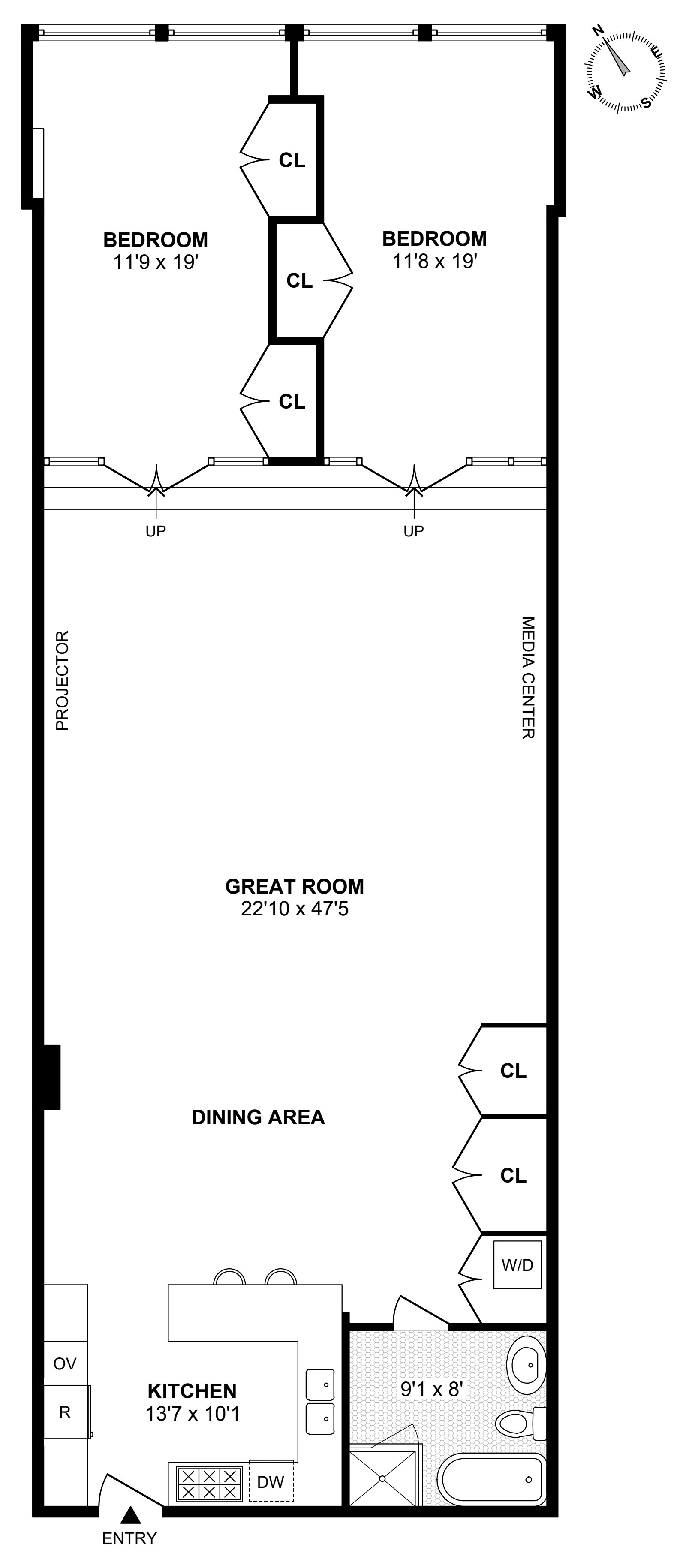 Floorplan for 1 Bond Street, 2B