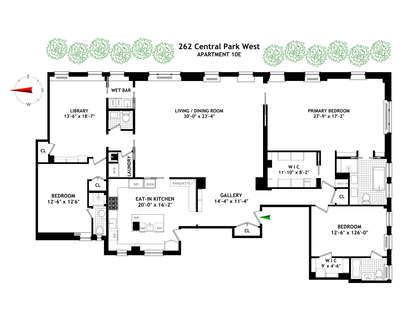 Floorplan for 262 Central Park West, 10E