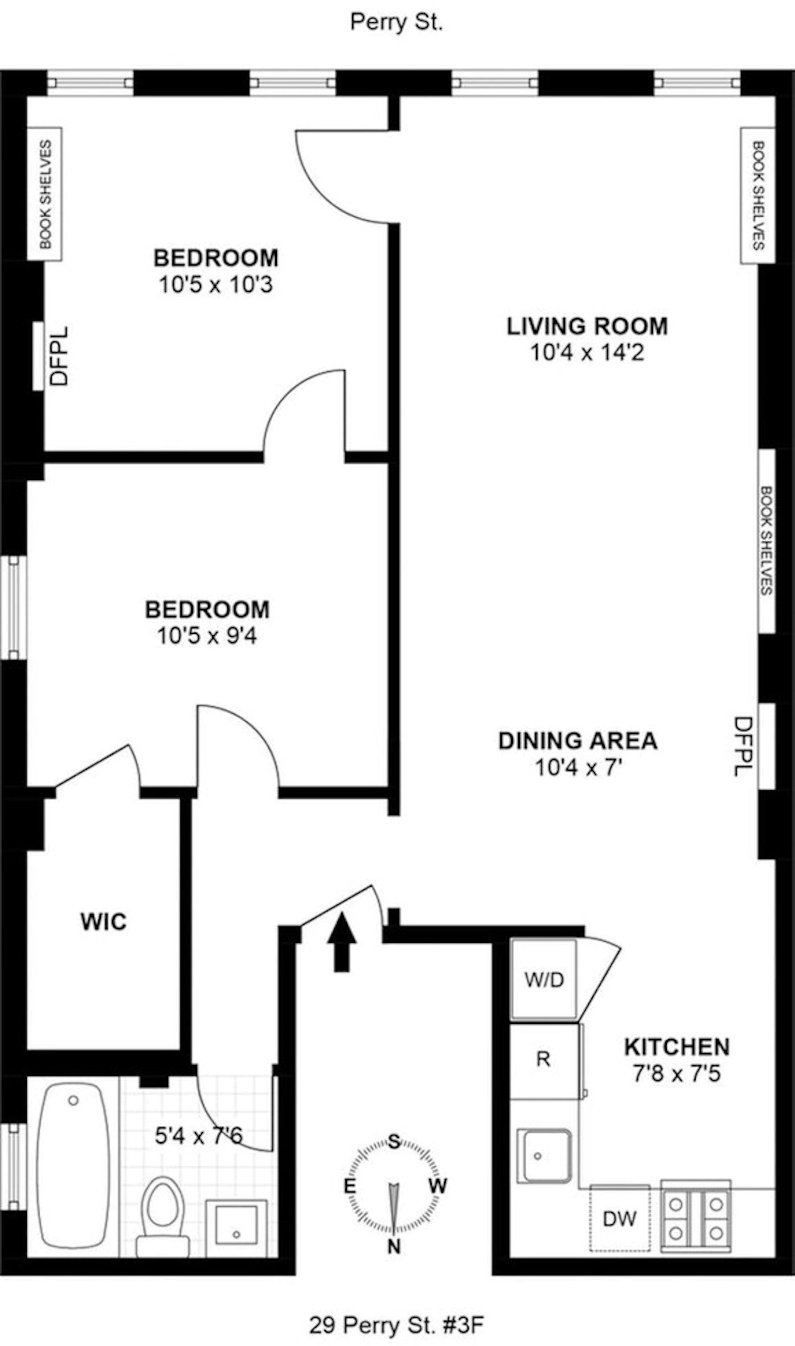 Floorplan for 29 Perry Street, 3F