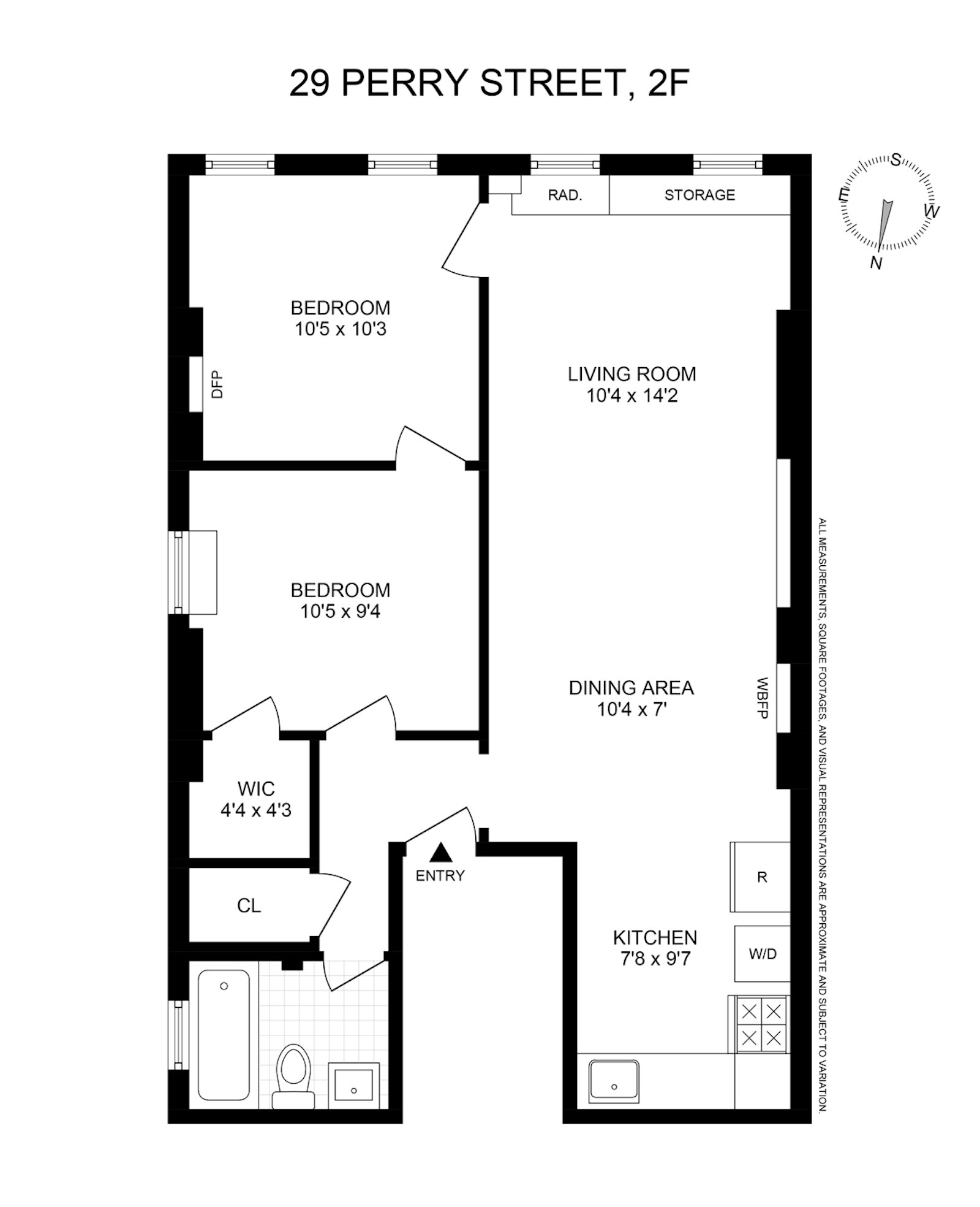 Floorplan for 29 Perry Street, 2F