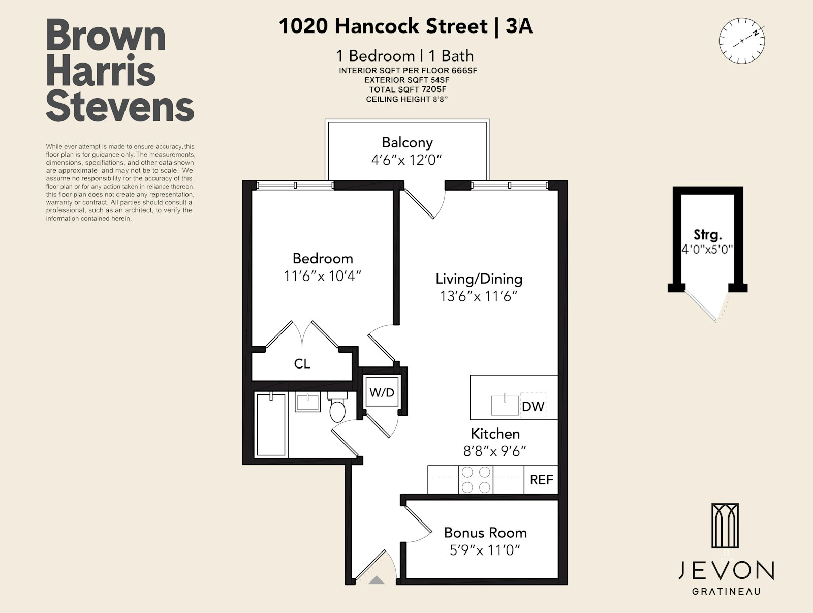 Floorplan for 1020 Hancock Street, 3A