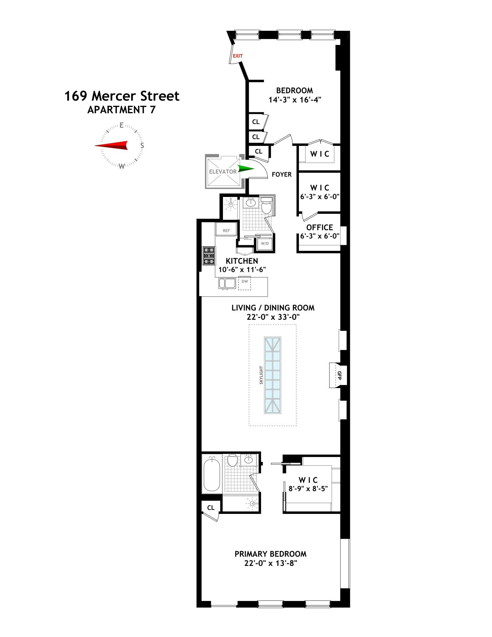 Floorplan for 169 Mercer Street, 7