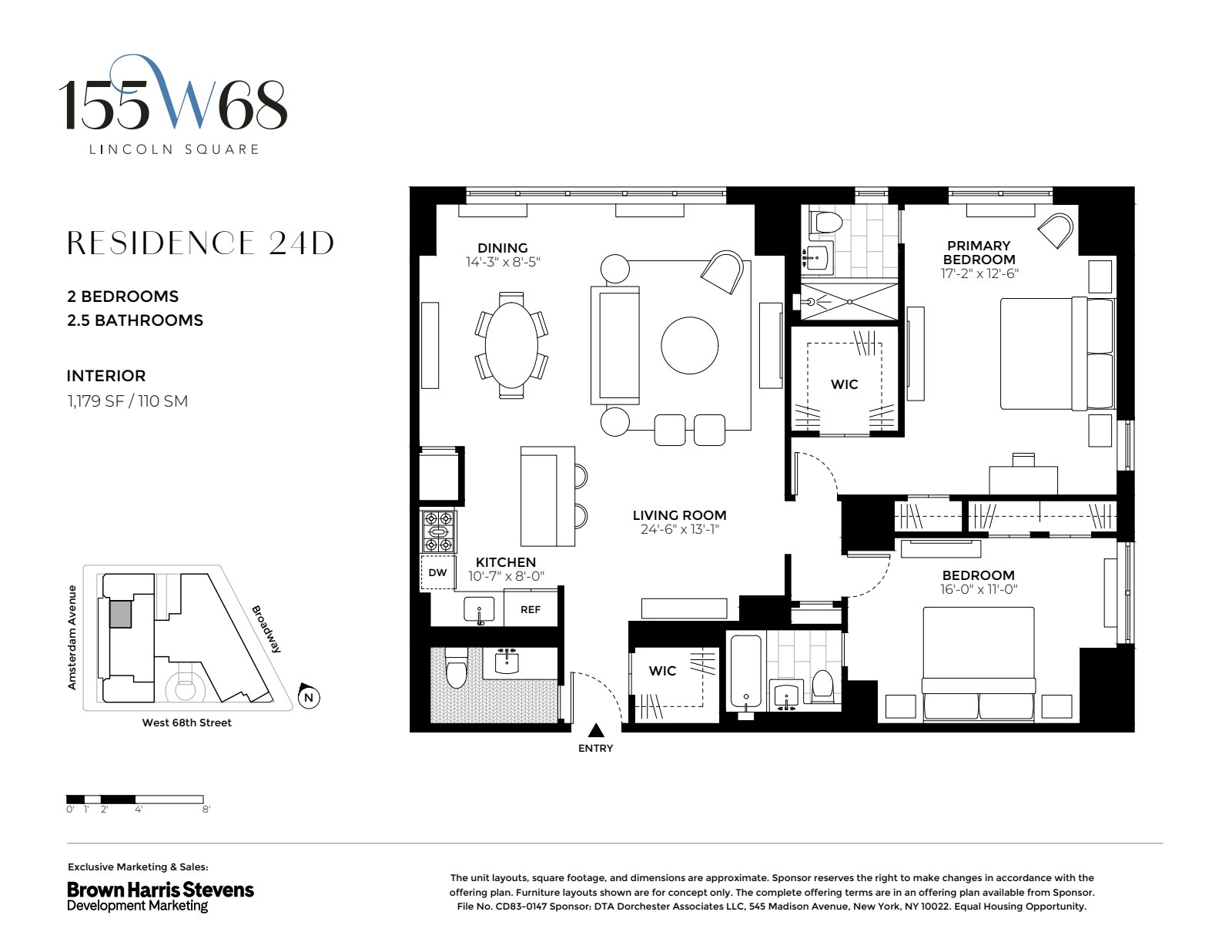 155 West 68th Street 24D Lincoln Square New York NY 10023