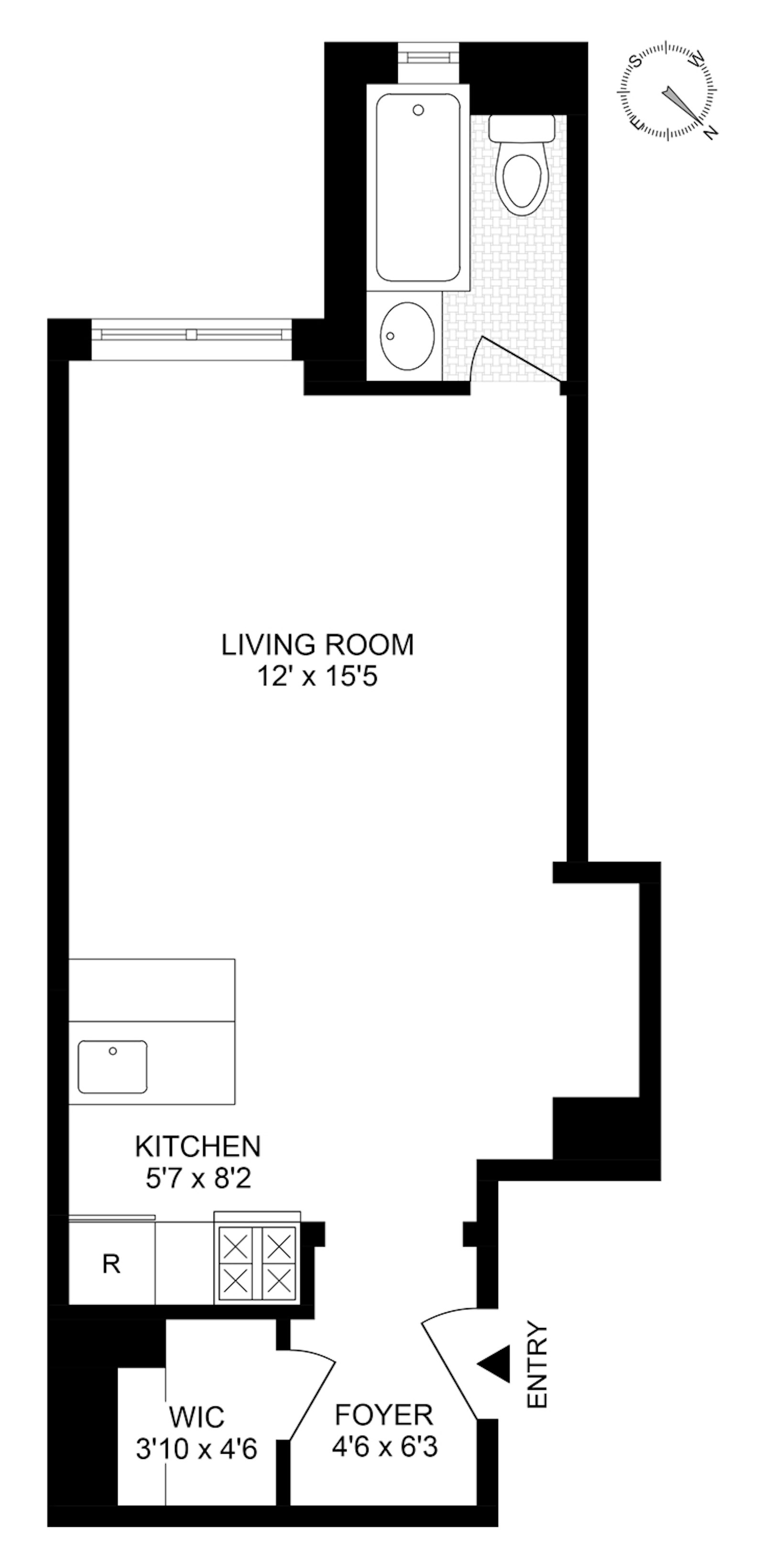 Floorplan for 440 West 34th Street, 7F