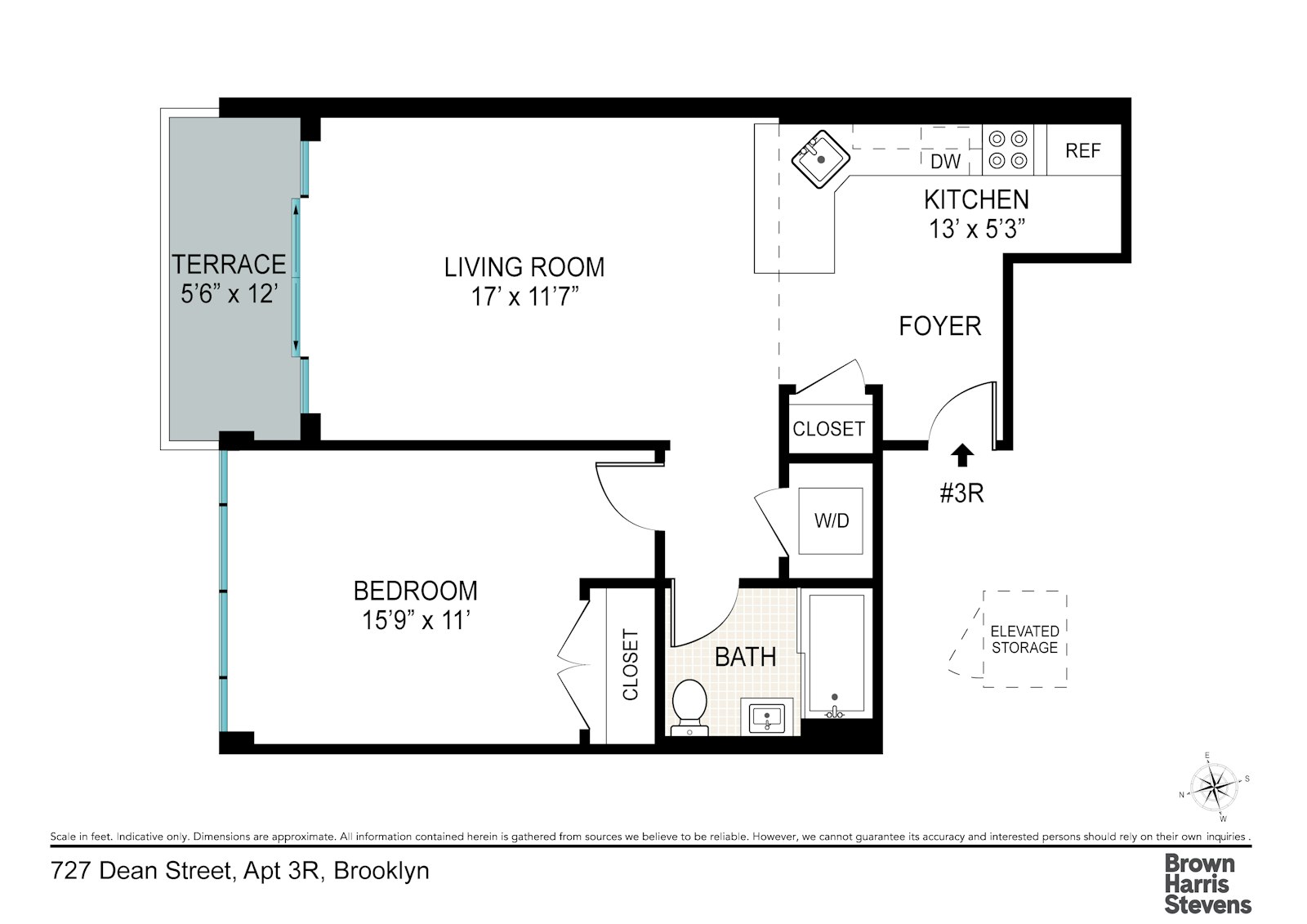 Floorplan for 727 Dean Street, 3R