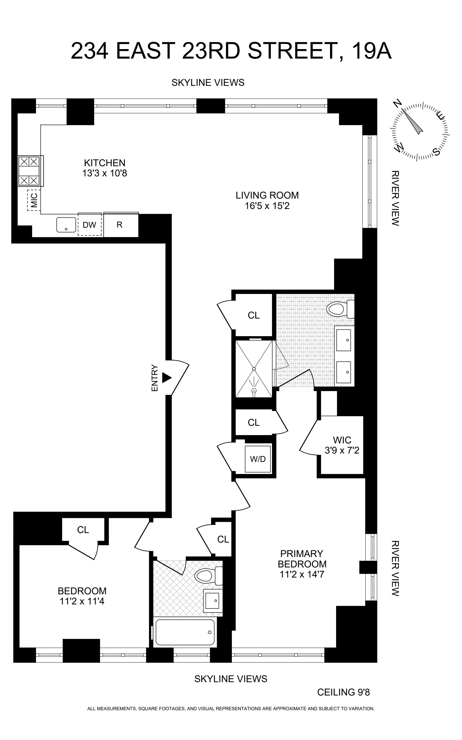 Floorplan for 234 East 23rd Street, 19A