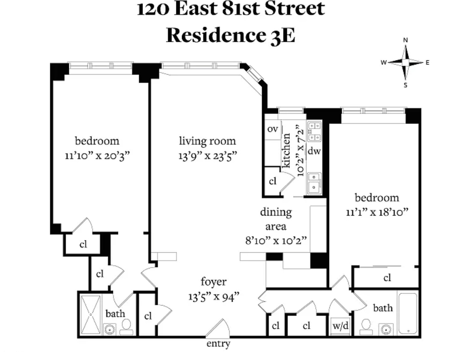 Floorplan for 120 East 81st Street, 3E