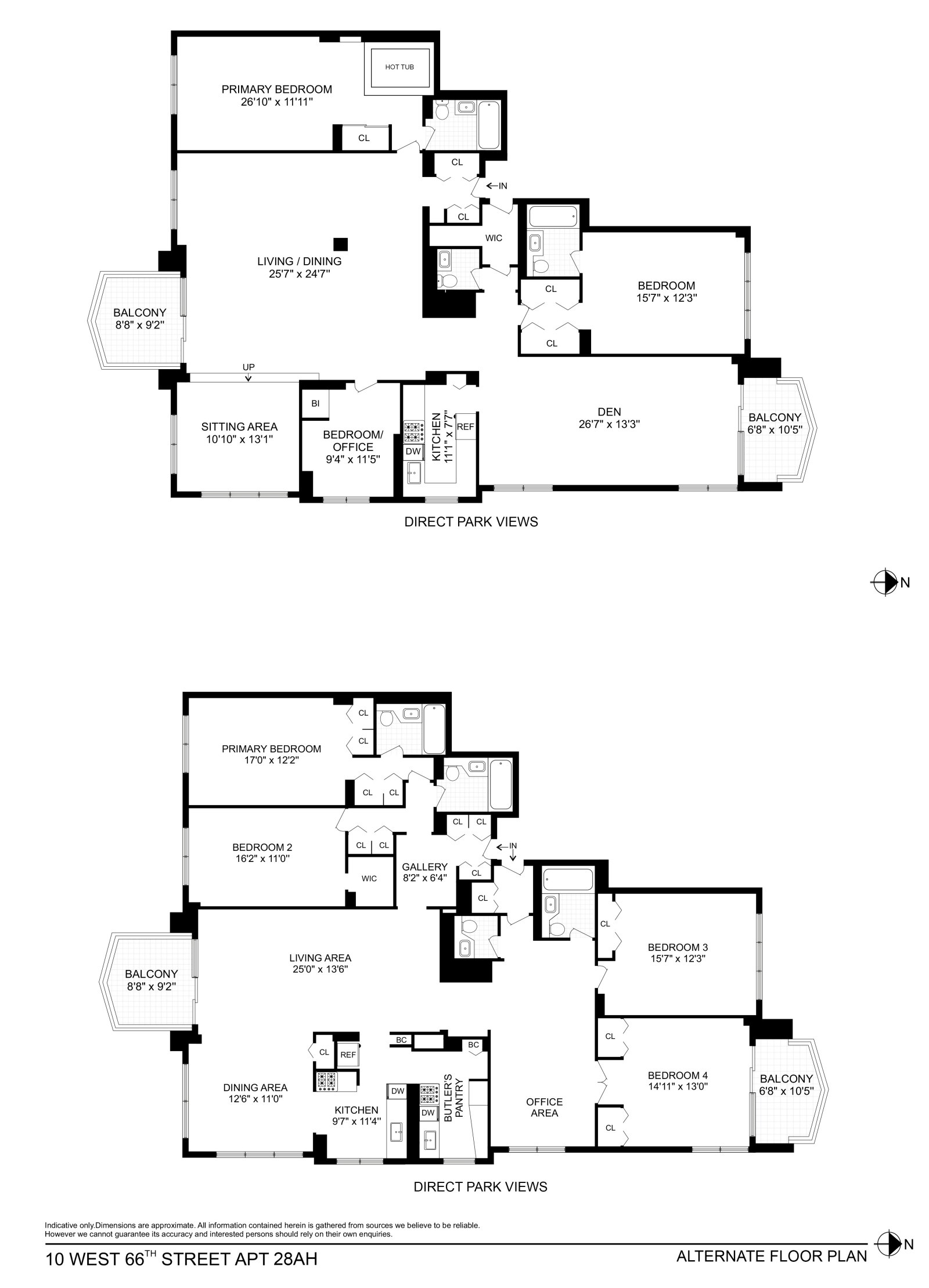 Floorplan for 10 West 66th Street, 28AH