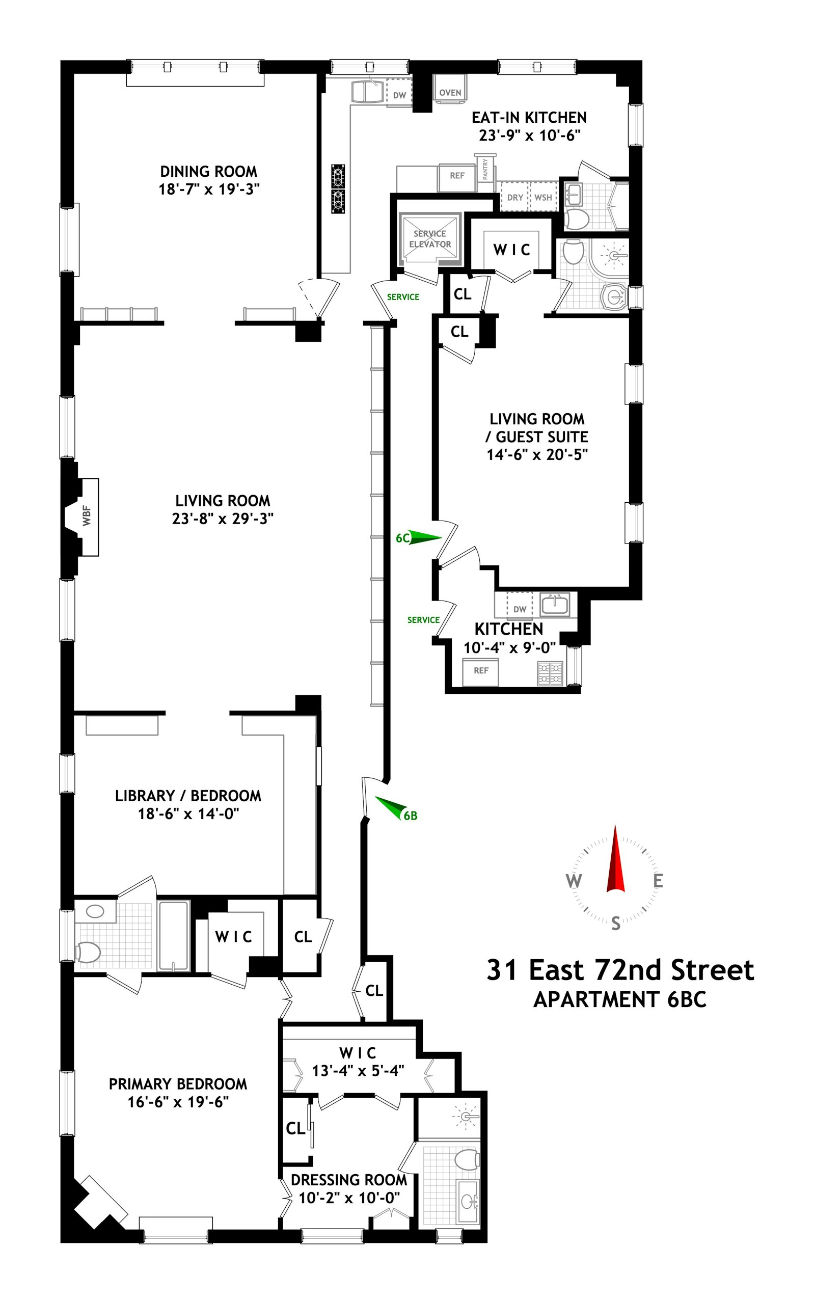 Floorplan for 31 East 72nd Street, 6BC