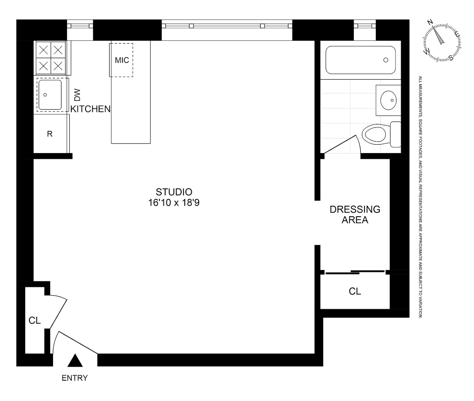 Floorplan for 400 West 58th Street, 3C