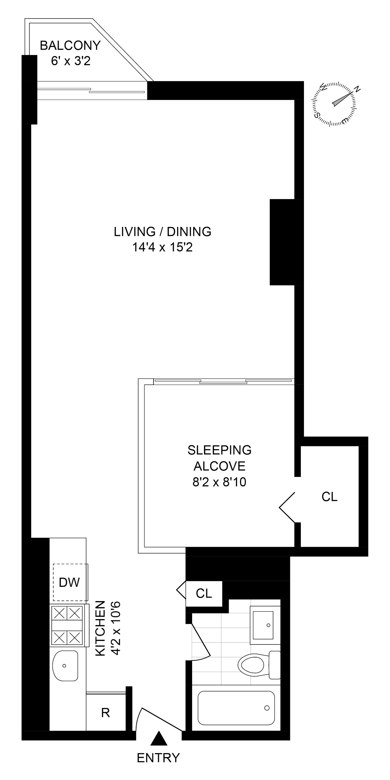 Floorplan for 184 Thompson Street, 3F