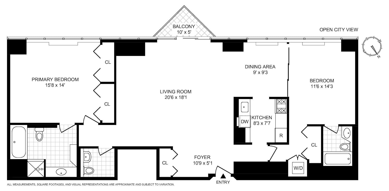 Floorplan for 100 United Nations Plaza, 23B