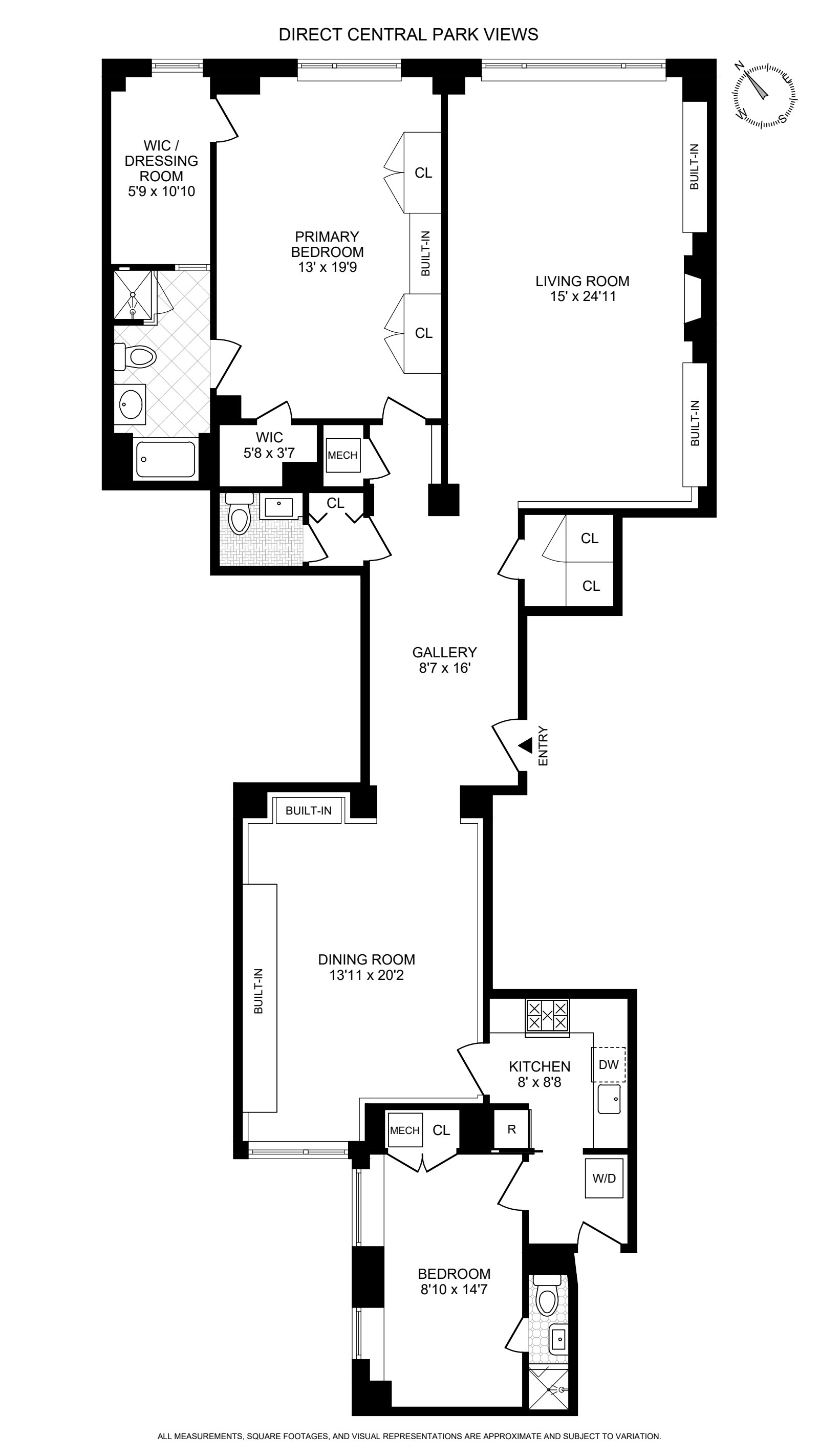 Floorplan for 320 Central Park West, 3B