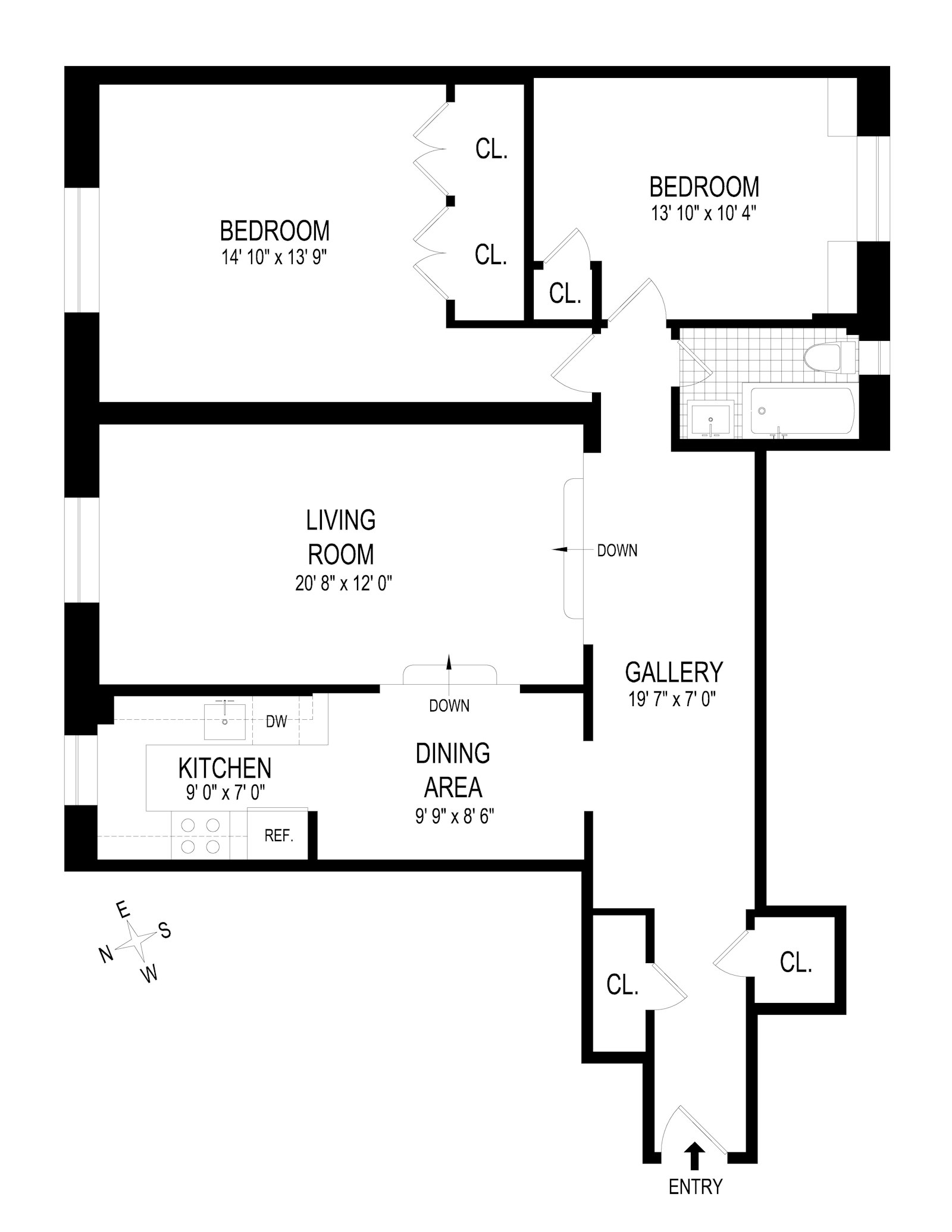 Floorplan for 250 West 24th Street, 6GE