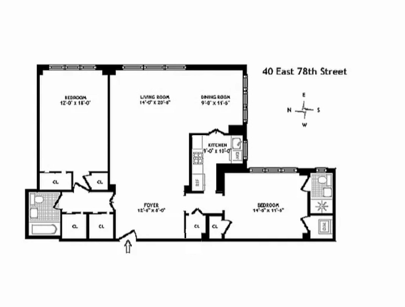 Floorplan for 40 East 78th Street, 11B