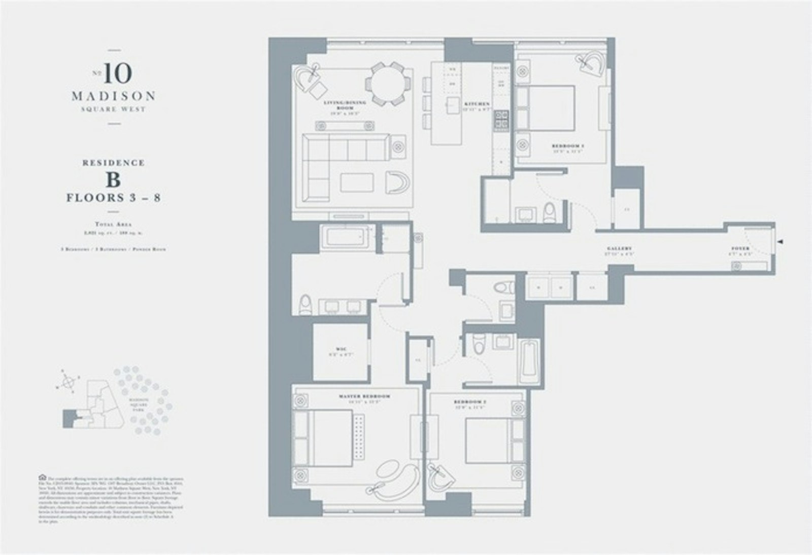 Floorplan for 10 Madison Square West, 4B