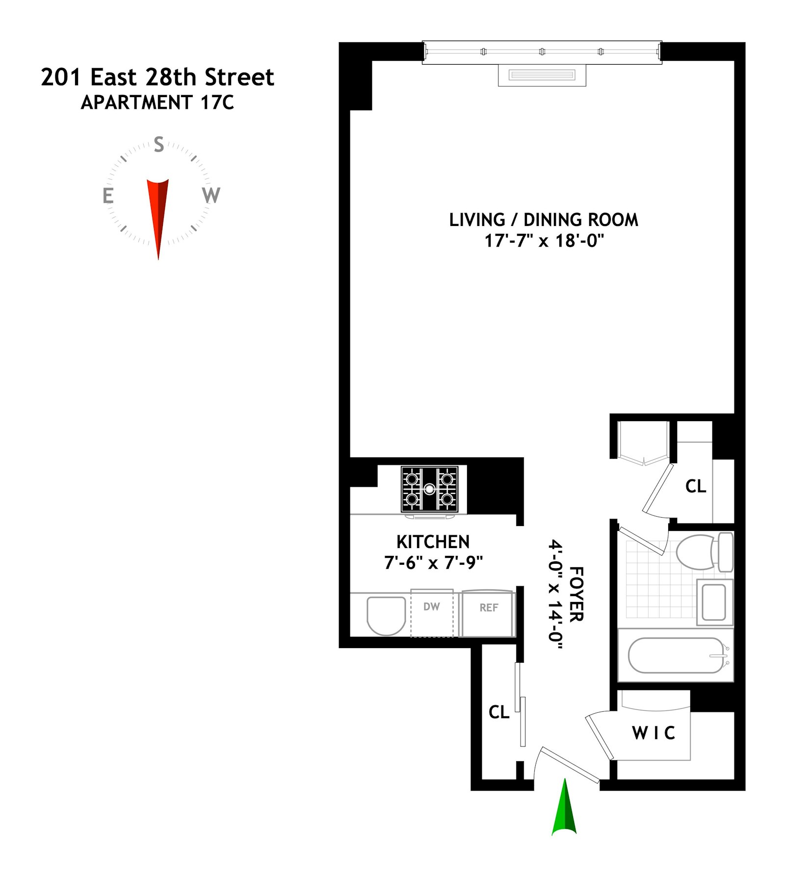 Floorplan for 201 East 28th Street, 17C