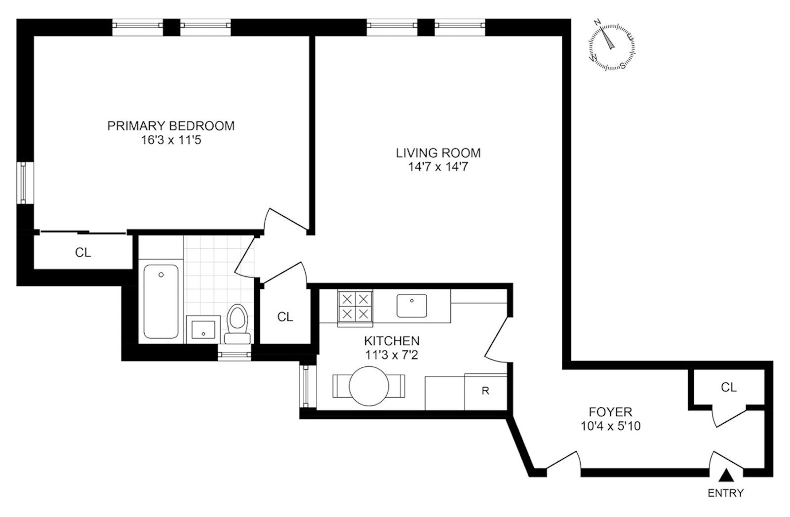 Floorplan for 145 West 86th Street, 12C