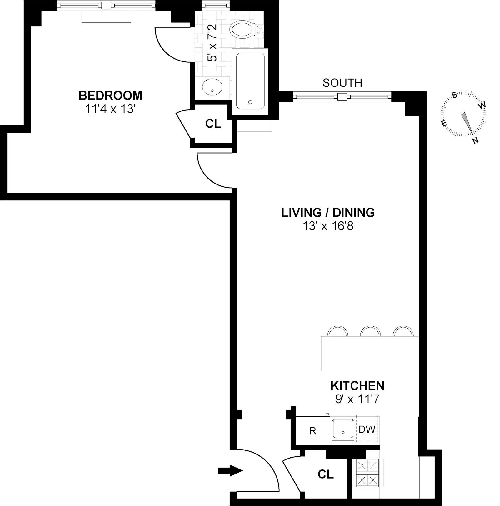 Floorplan for 440 West 34th Street, 10G