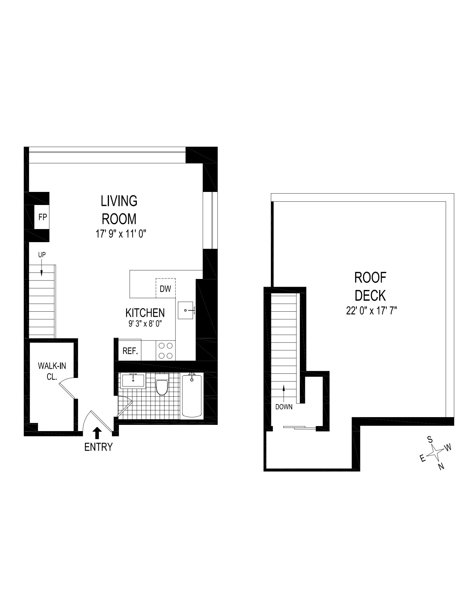 Floorplan for 529 West 42nd Street, 9S