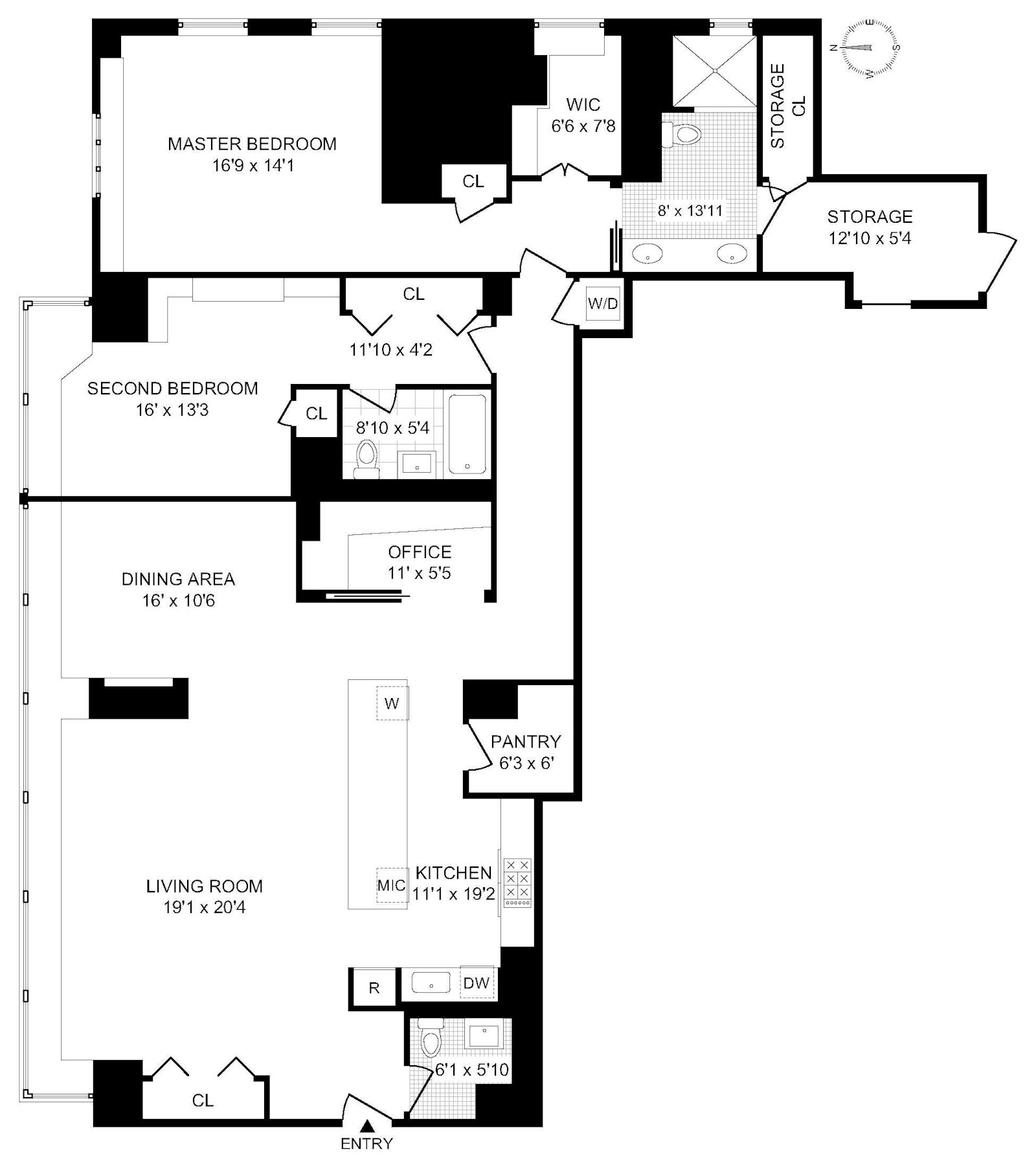 Floorplan for 130 West 30th Street, 17A