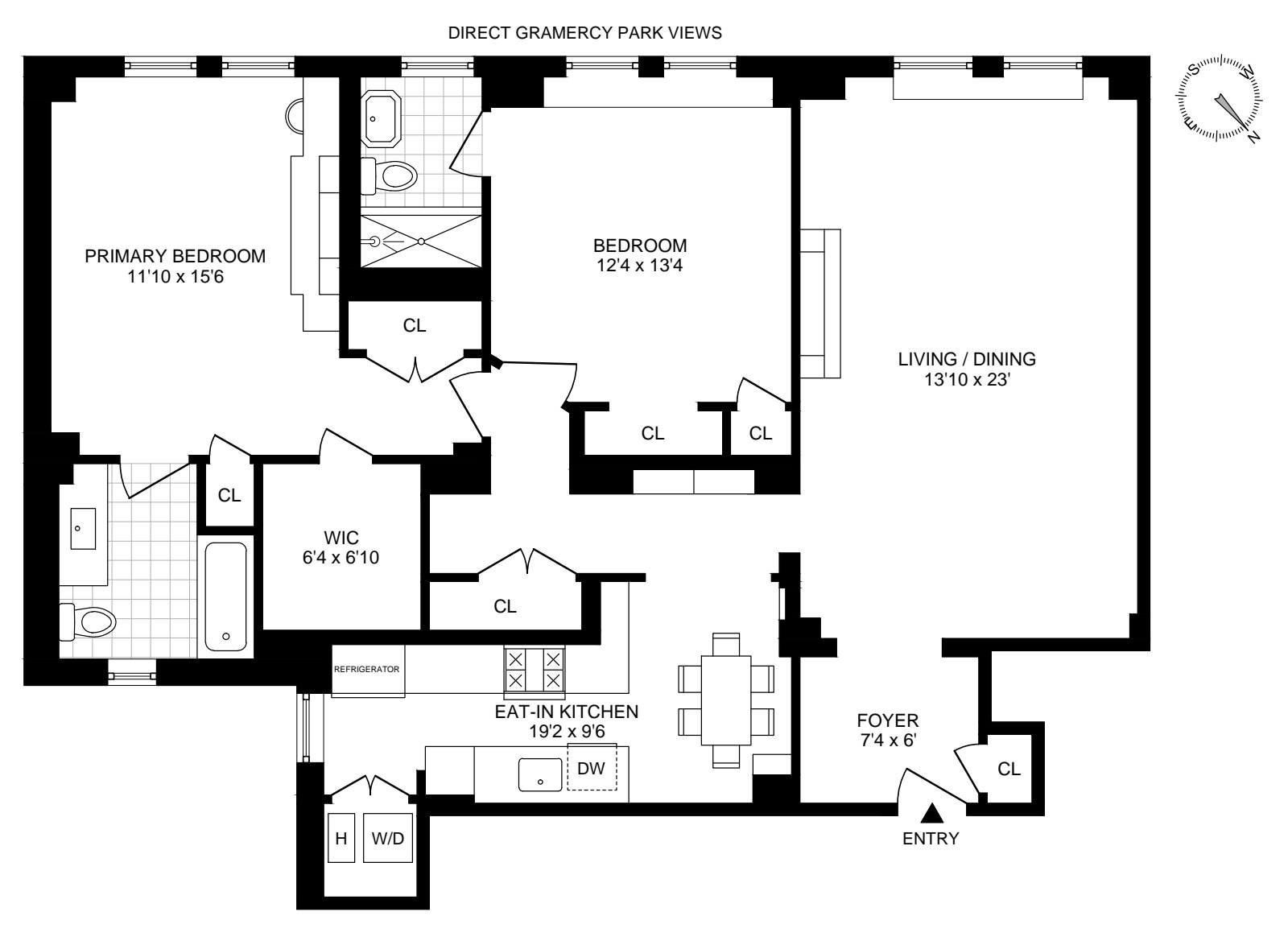 Floorplan for 60 Gramercy Park, 3A