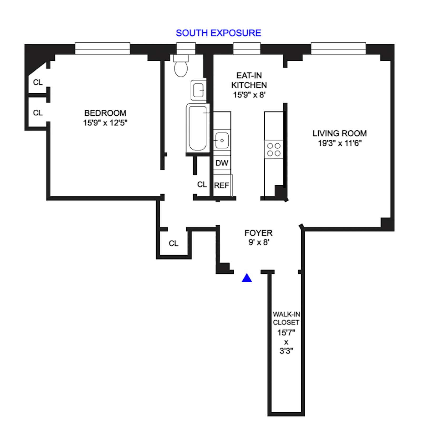 Floorplan for 310 West 106th Street, 10D