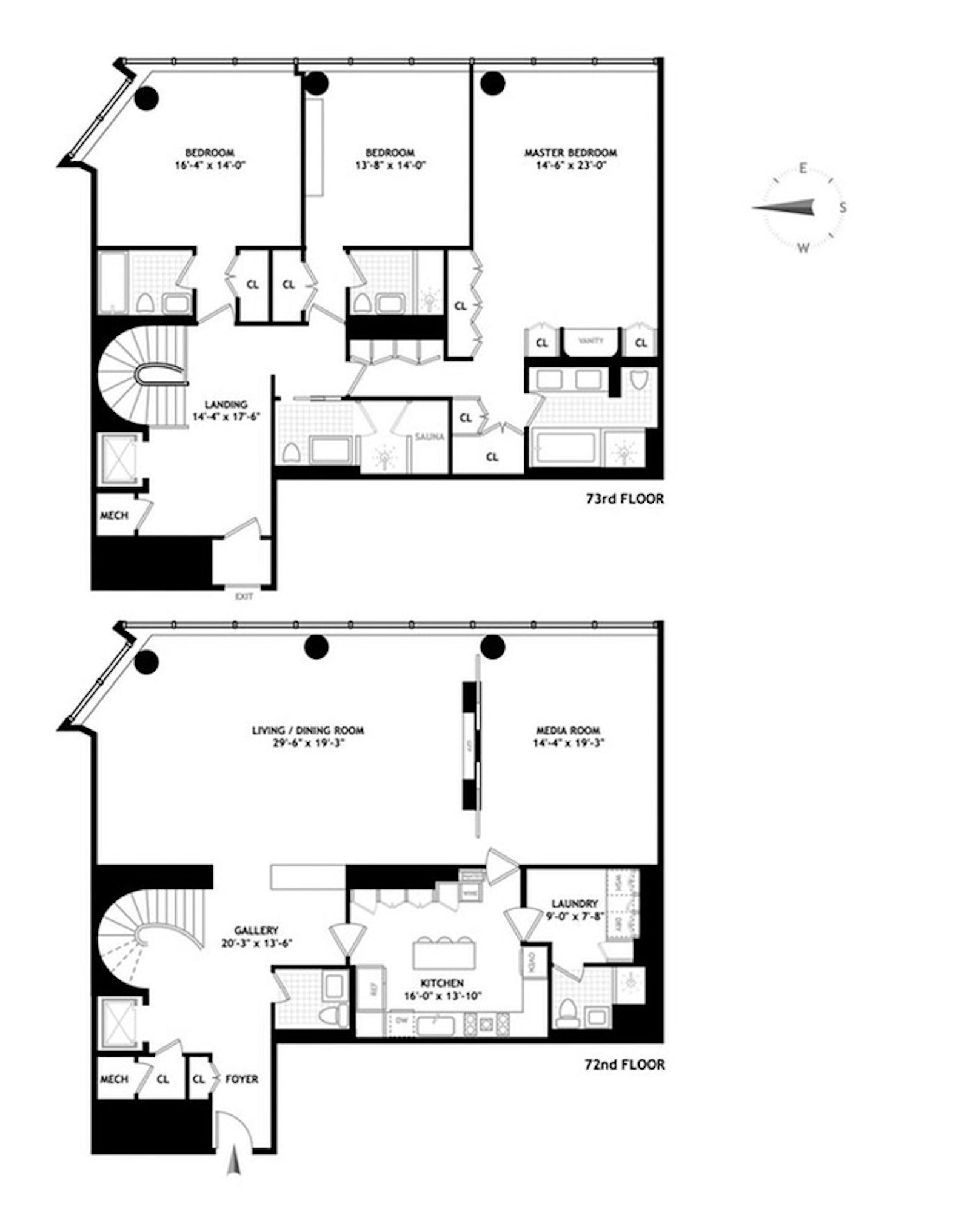 Floorplan for 25 Columbus Circle, 72B