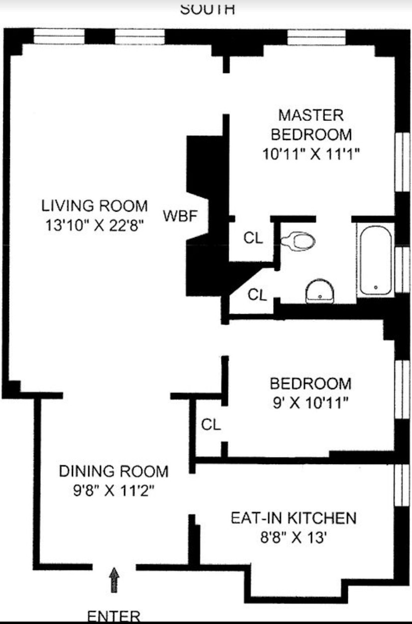 Floorplan for 50 West 67th Street, 1G