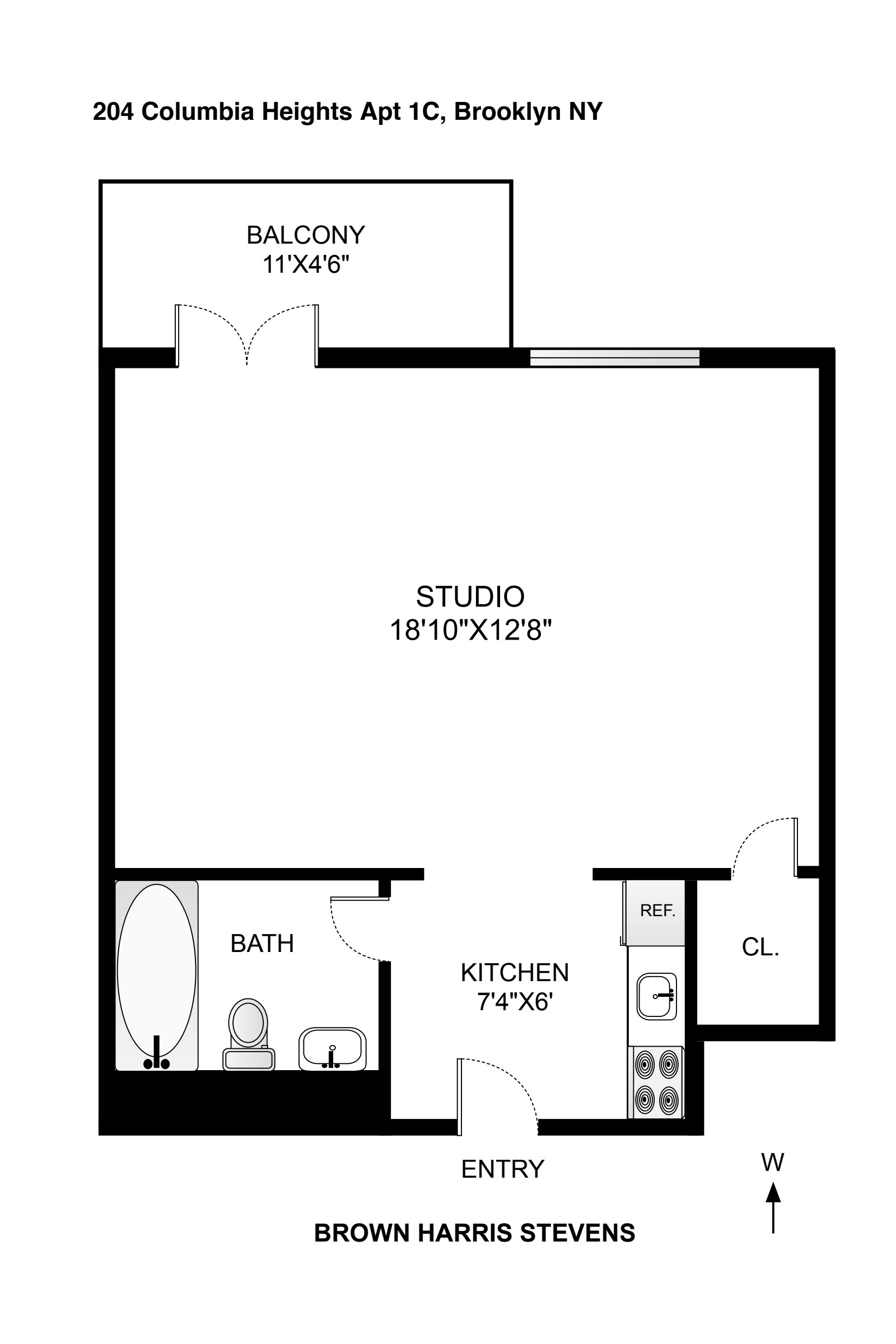 Floorplan for 204 Columbia Heights, 1C