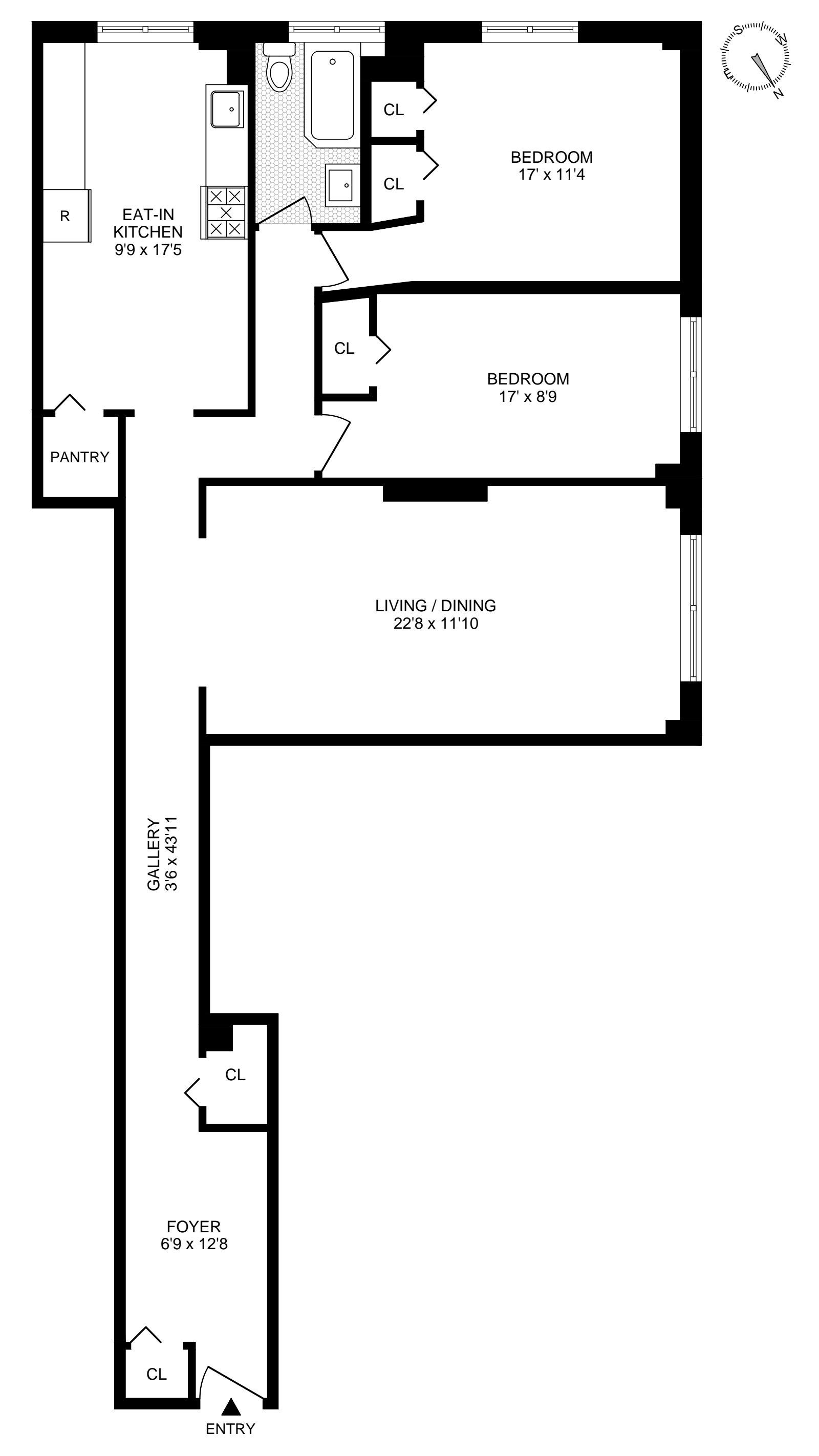 Floorplan for 545 West 111th Street, 10I