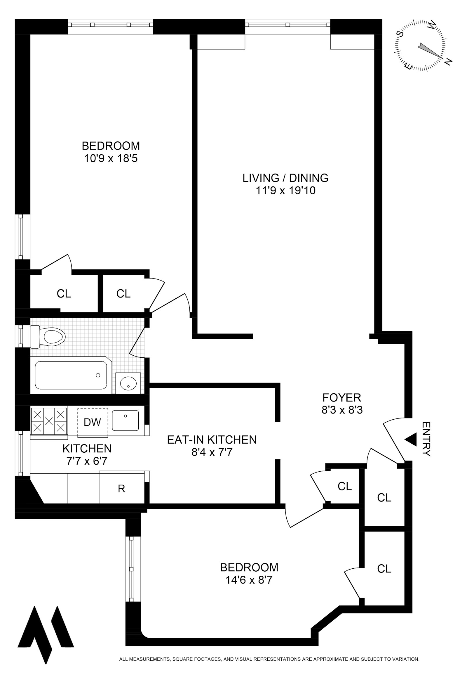 Floorplan for 316 West 84th Street, 5G