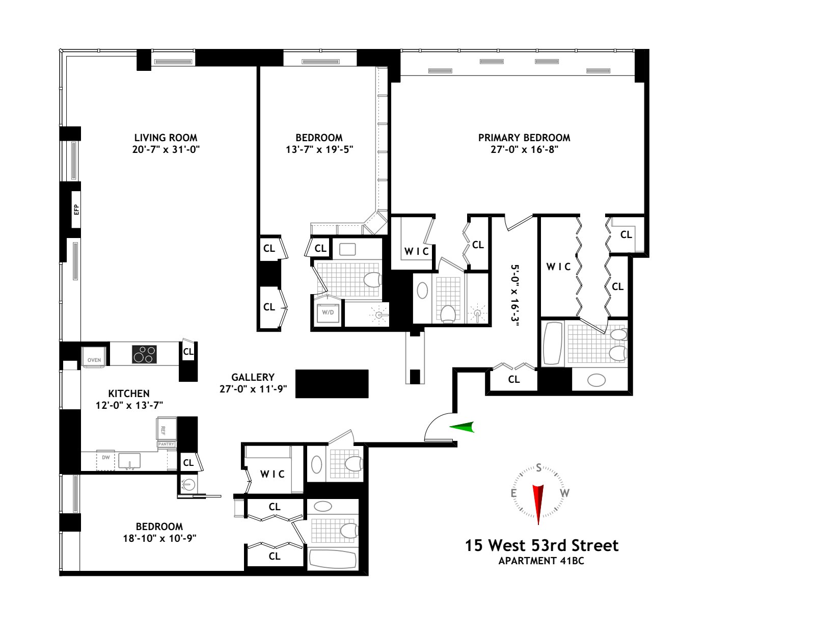 Floorplan for 15 West 53rd Street, 41B/C