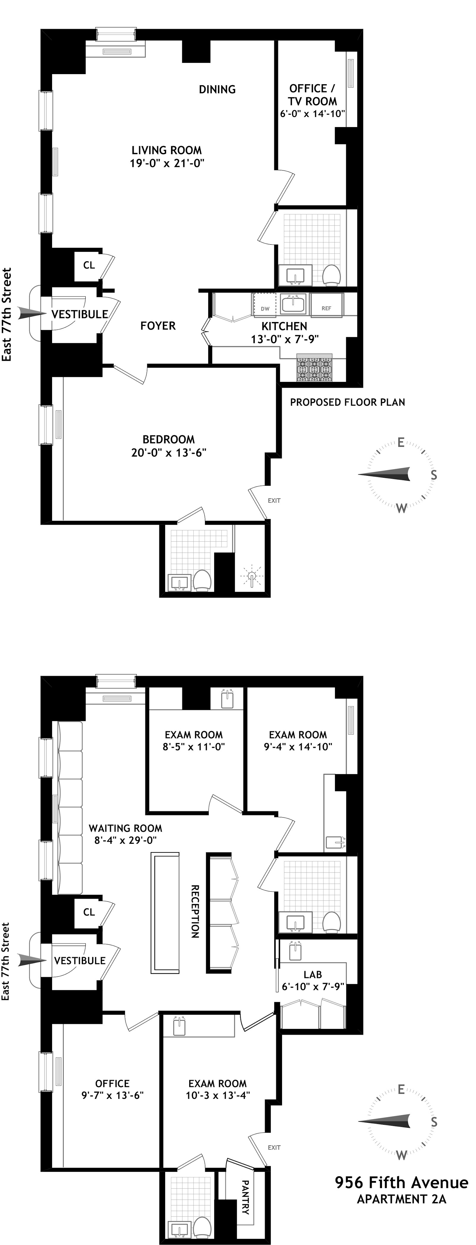 Floorplan for 956 Fifth Avenue, MAIS/2A