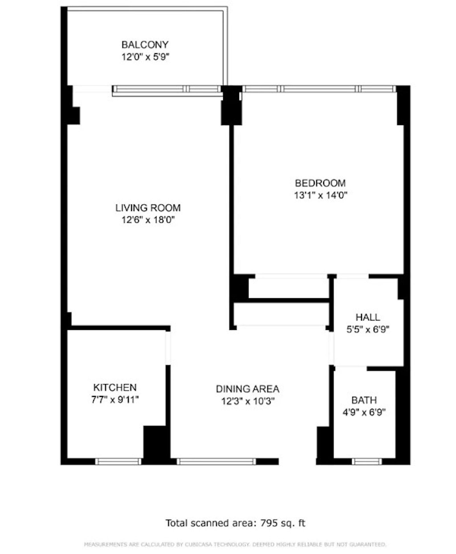 Floorplan for 185 Park Row, 12E