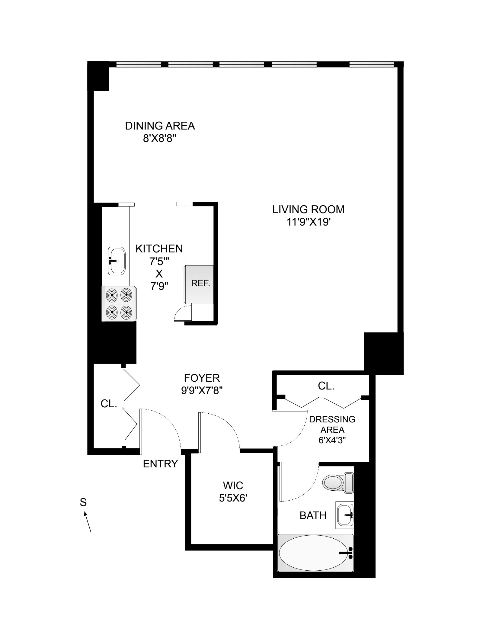 Floorplan for 75 Henry Street, 19J