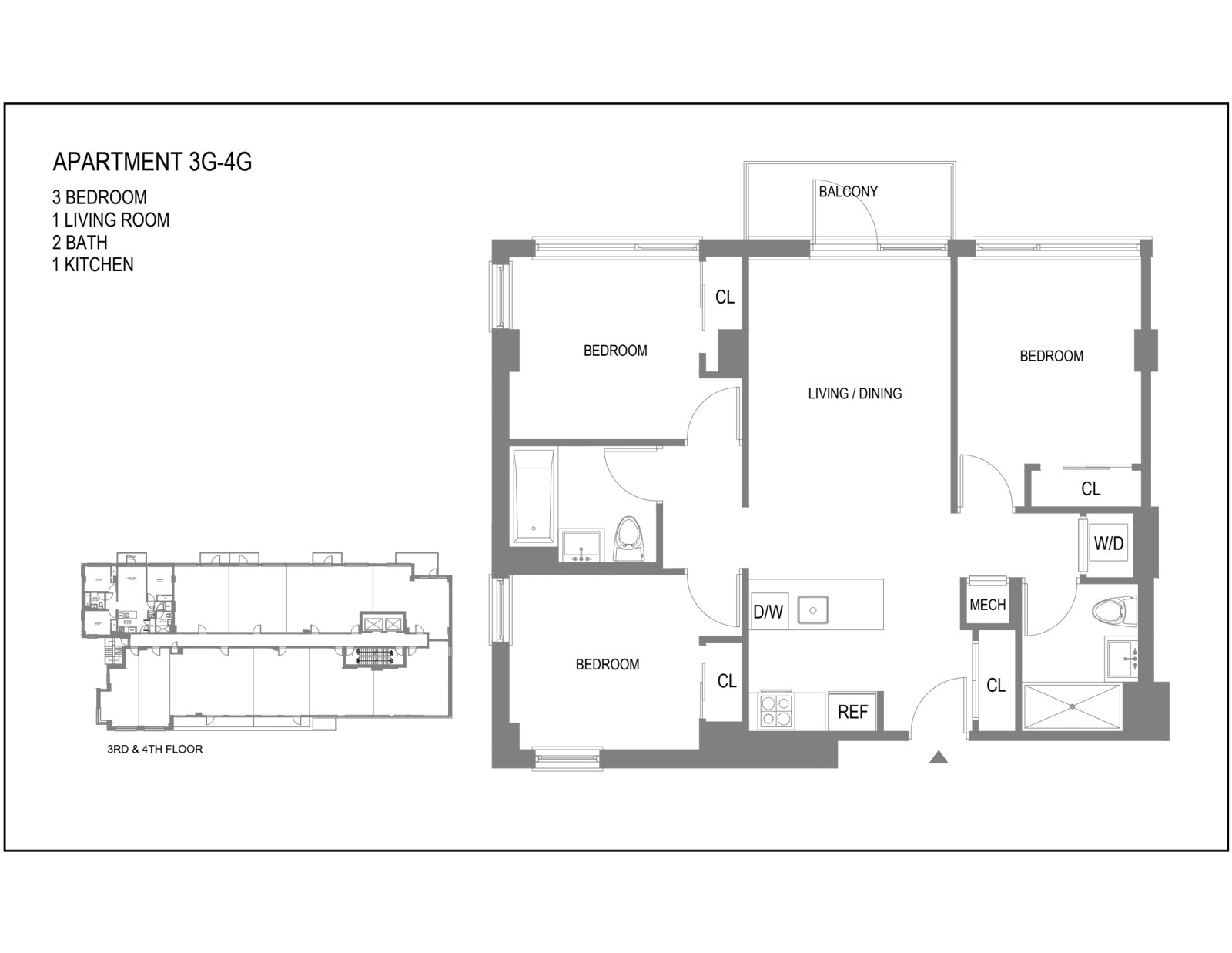 Floorplan for 595 Baltic Street, 3/G