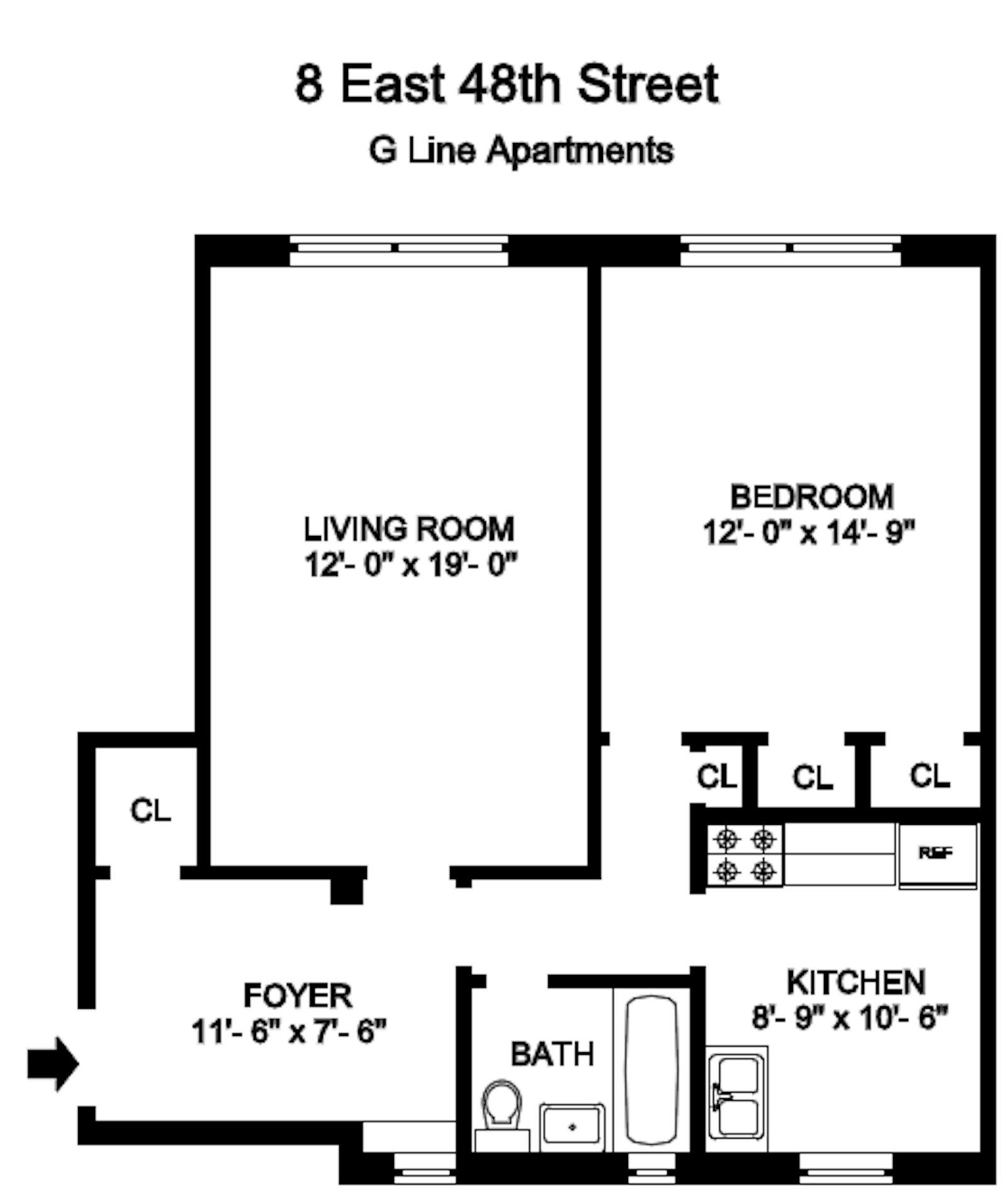 Floorplan for 8 East 48th Street, 2G