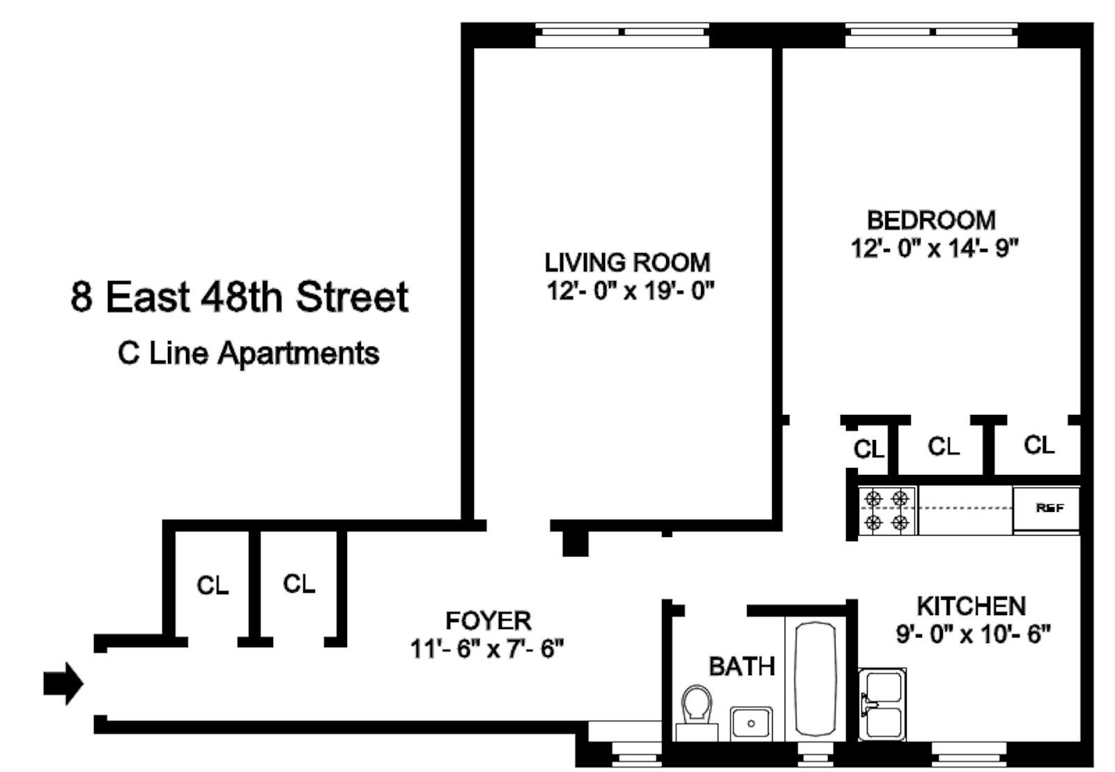 Floorplan for 8 East 48th Street, 5C