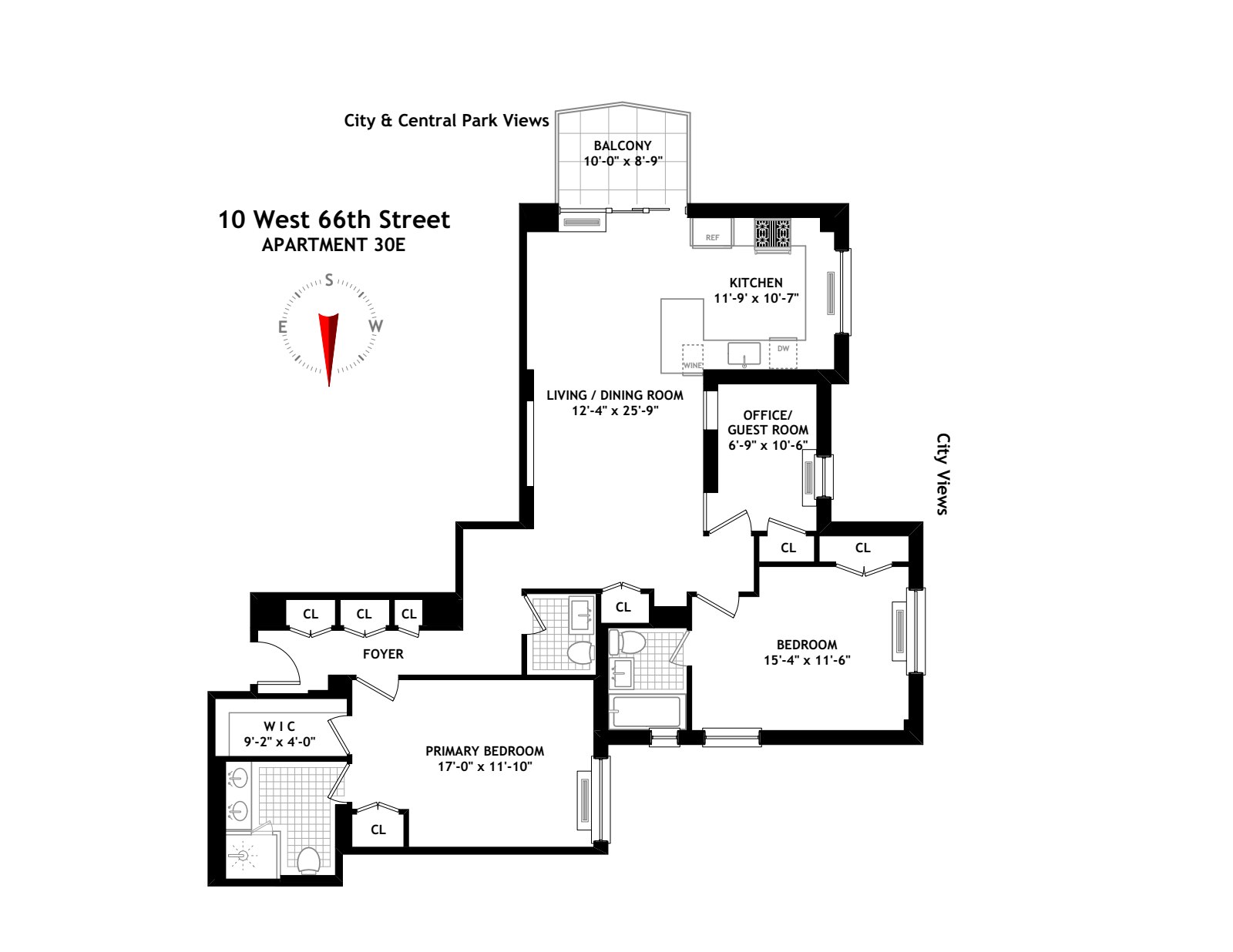 Floorplan for 10 West 66th Street, 30E