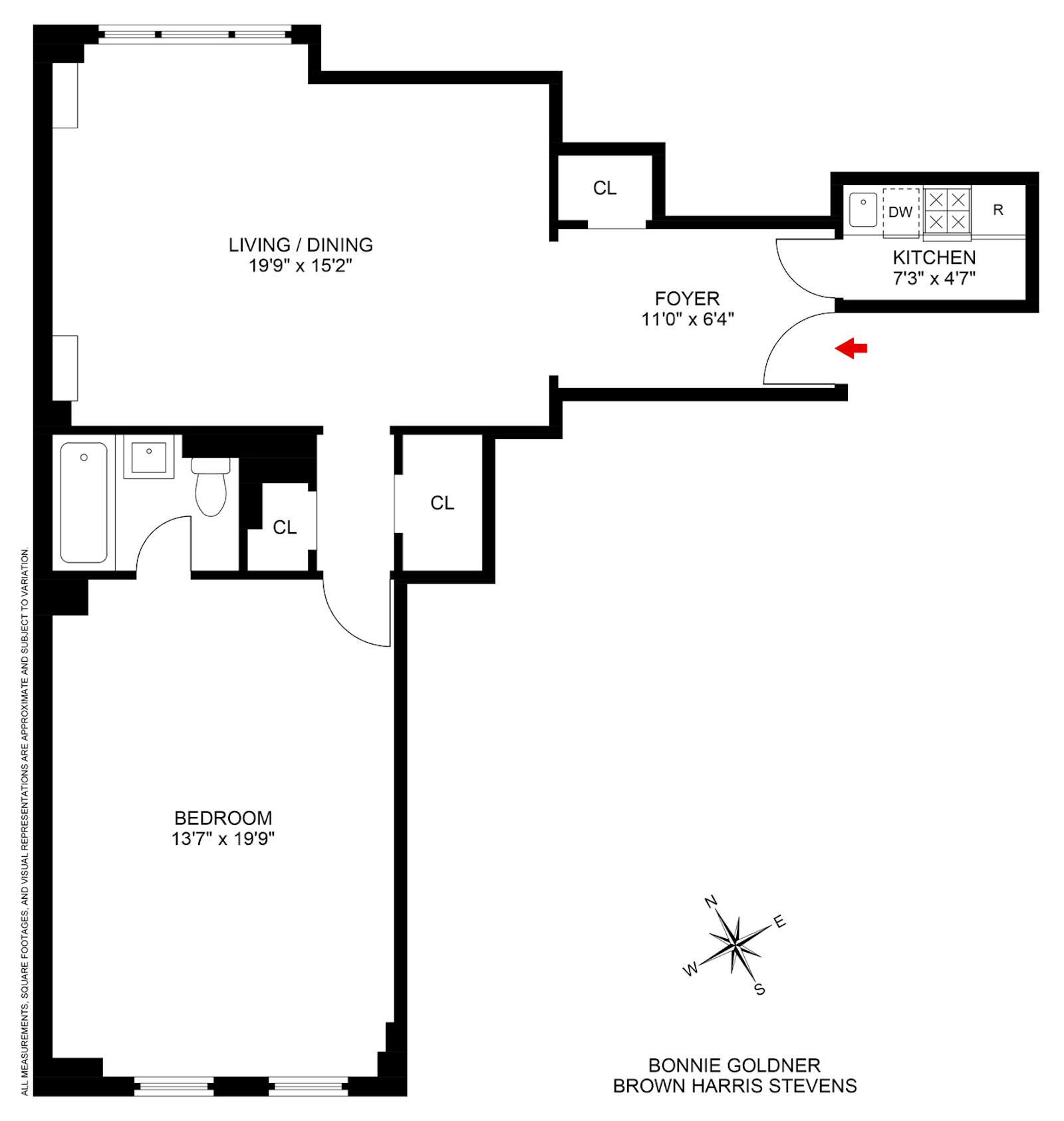 Floorplan for 127 West 79th Street, 14A