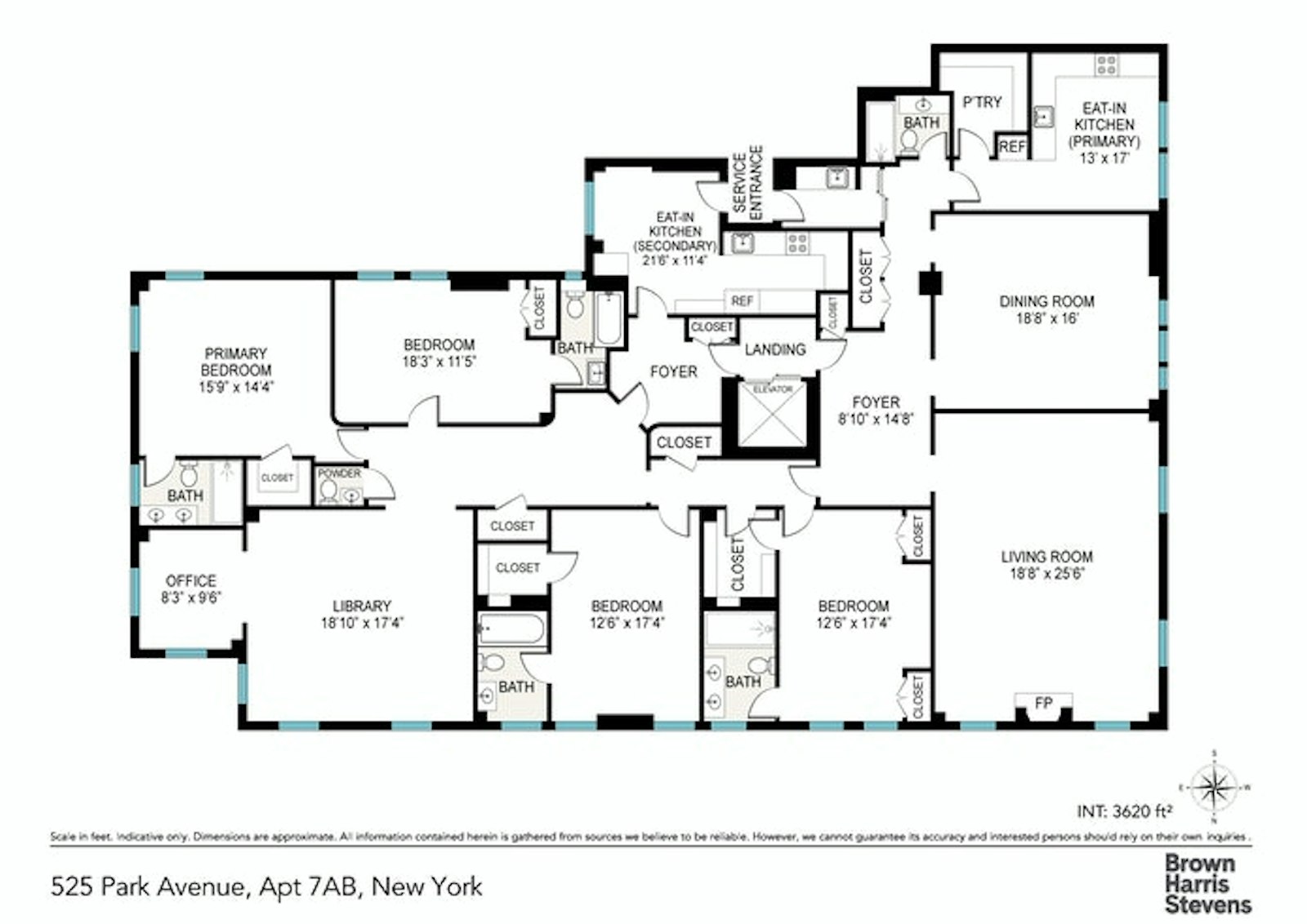 Floorplan for 525 Park Avenue, 7AB