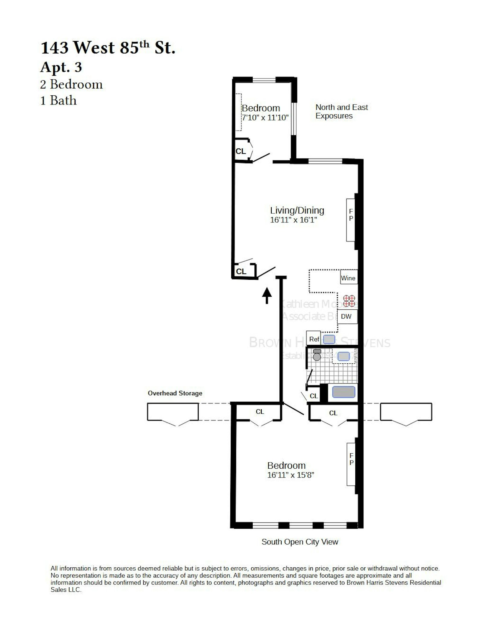 Floorplan for 143 West 85th Street, 3