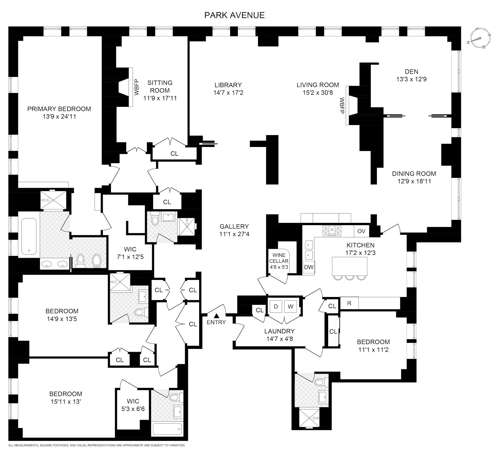 Floorplan for 610 Park Avenue, 15A