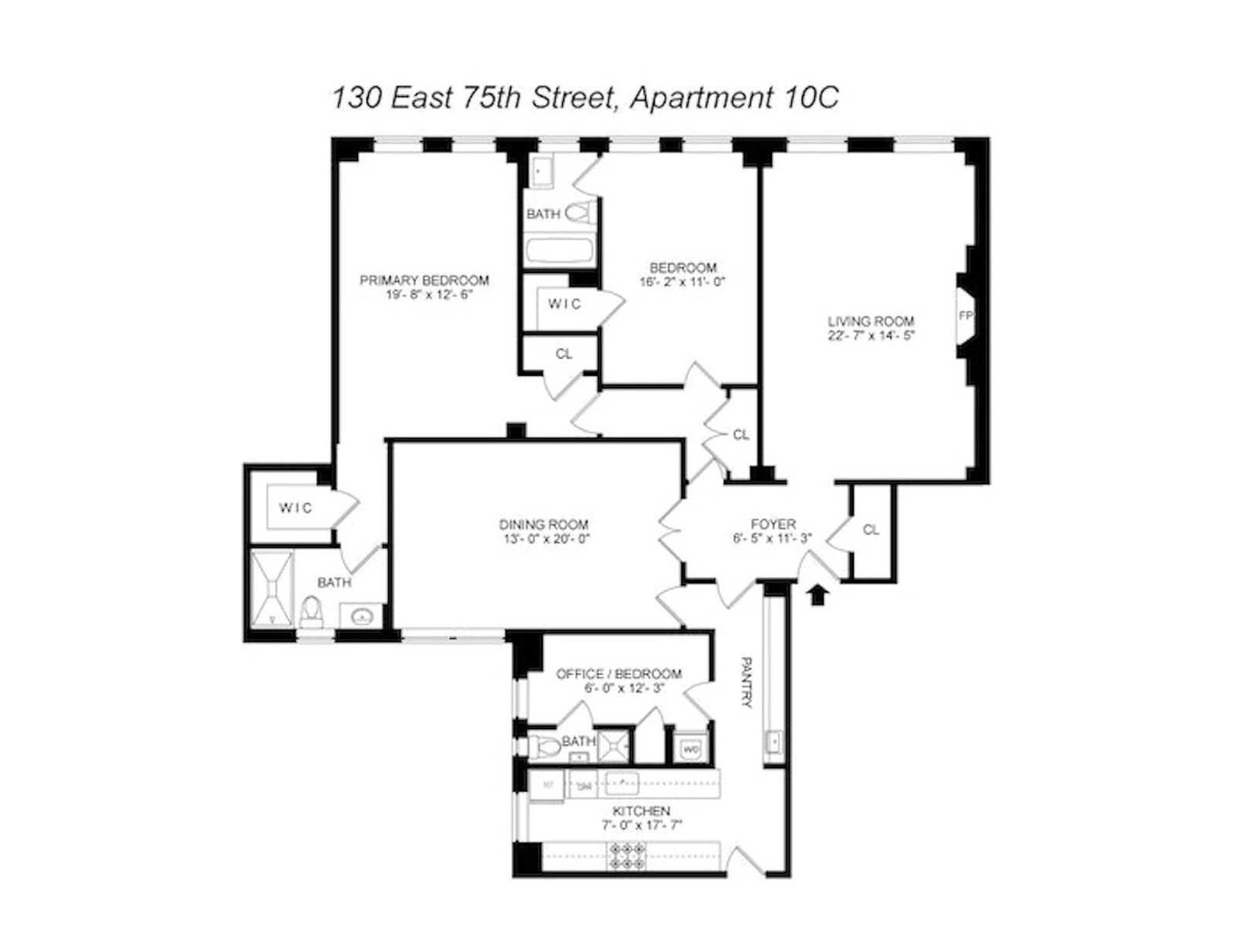 Floorplan for 130 East 75th Street, 10C