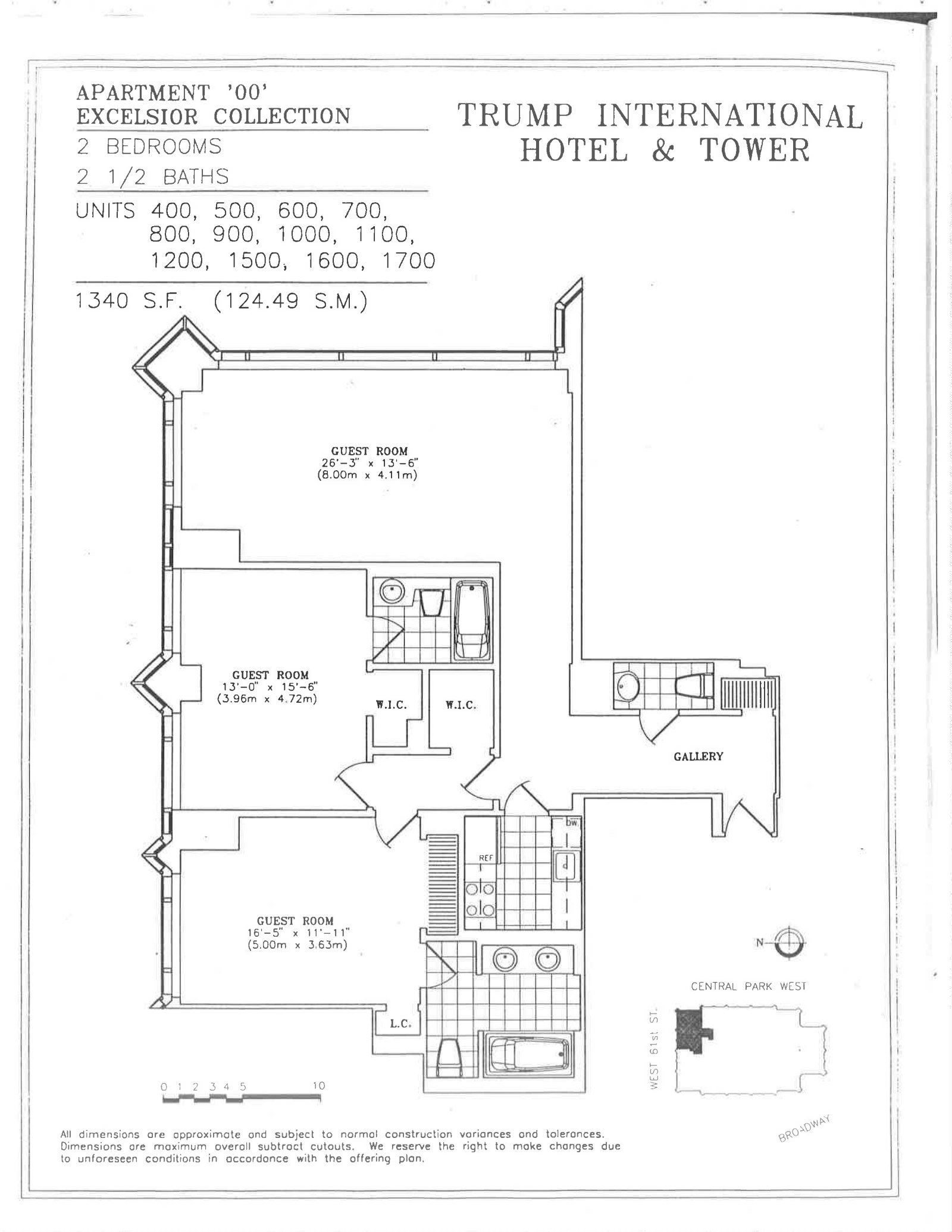 Floorplan for 1 Central Park West, 500