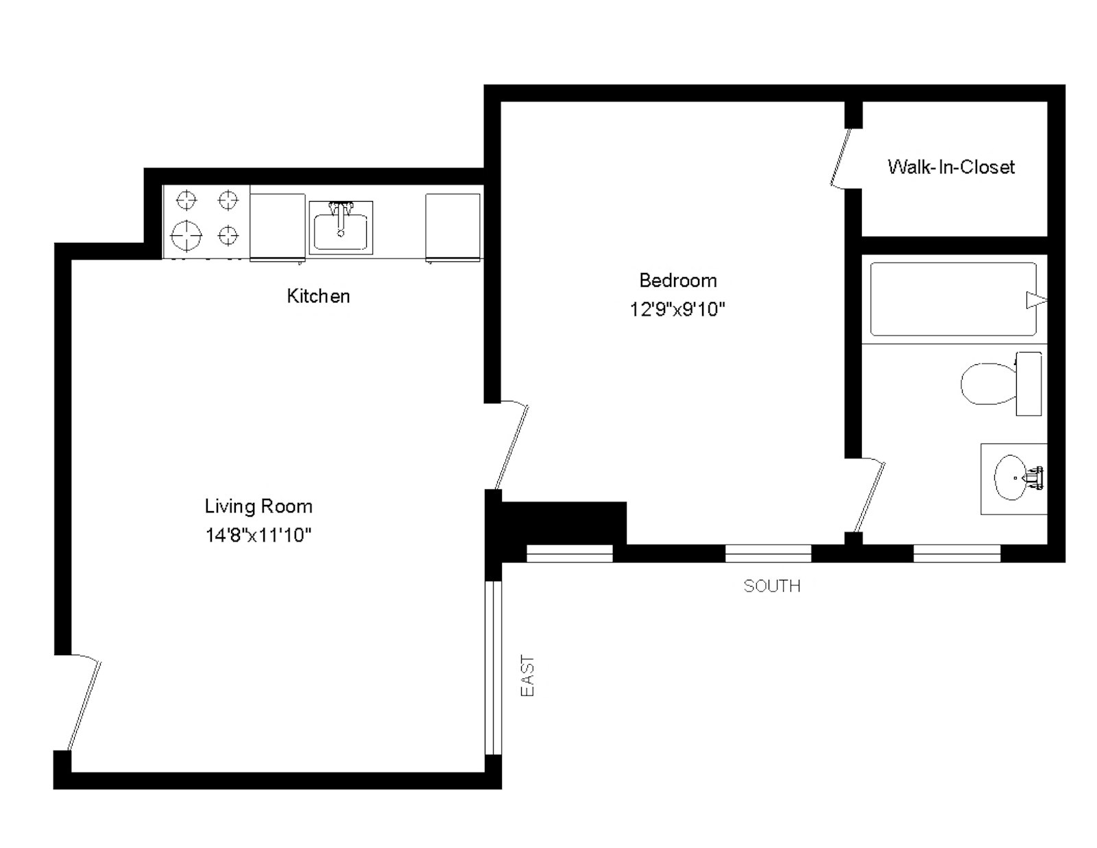 Floorplan for 325 West 45th Street, 610