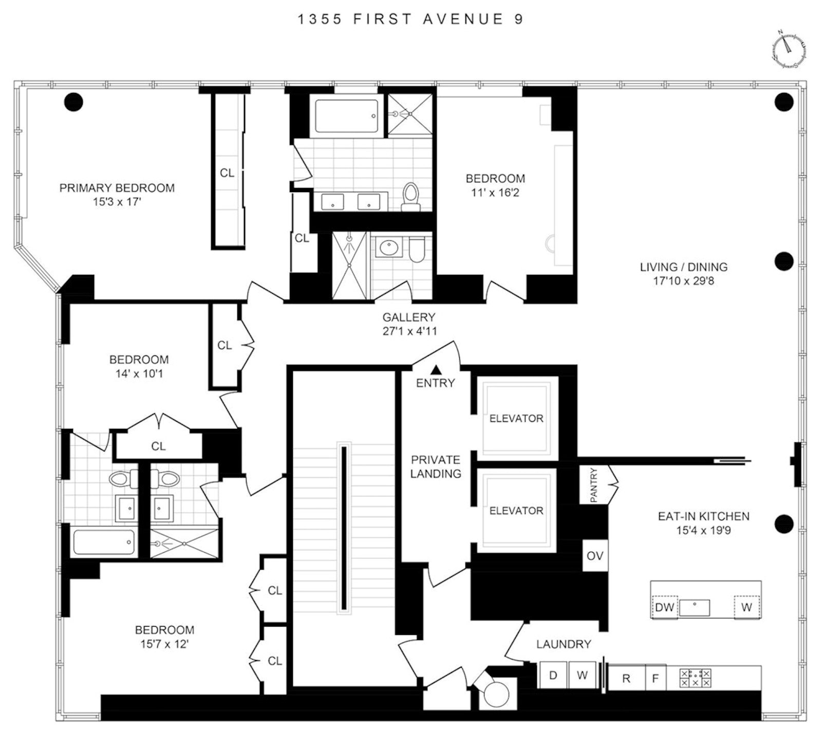 Floorplan for 1355 First Avenue, 9