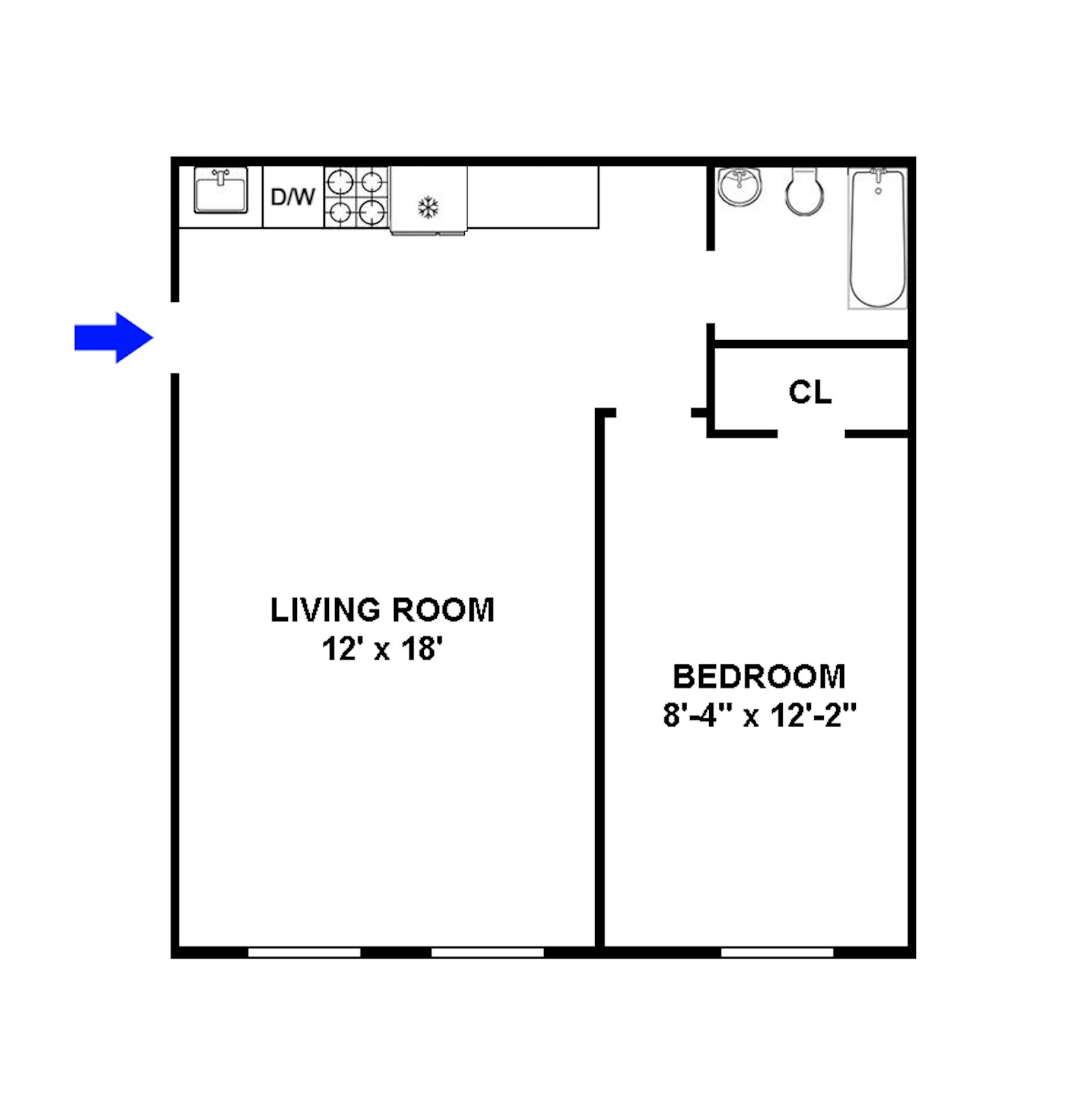 Floorplan for 162 East 2nd Street, 3BB